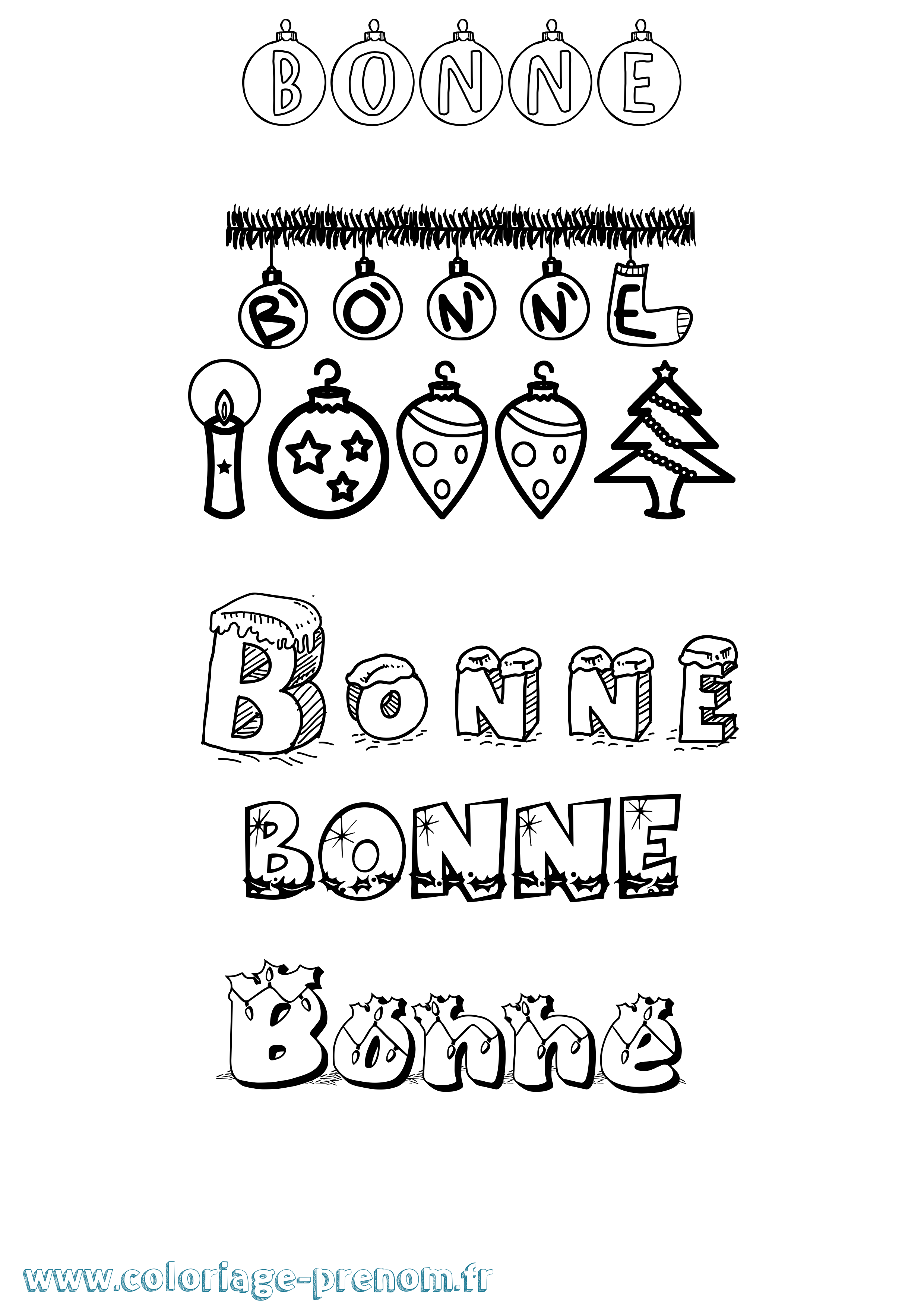 Coloriage Bonne Noël Coloriage prénom Bonne Noël