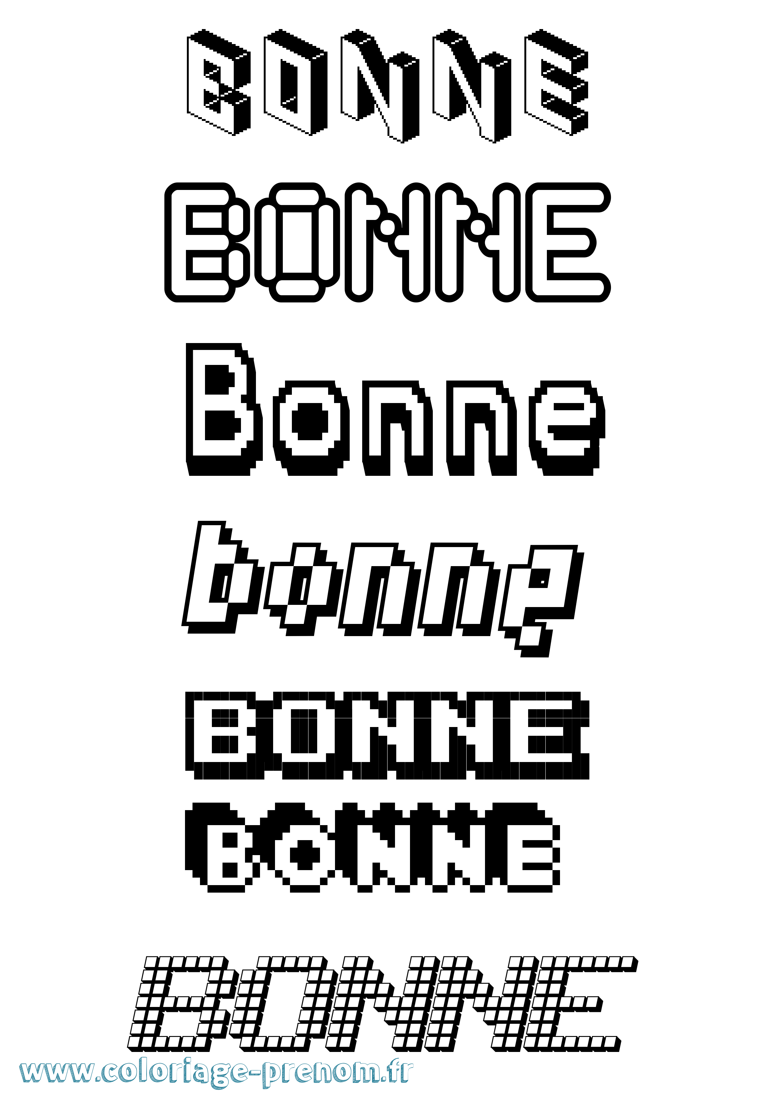 Coloriage Bonne Pixel Coloriage prénom Bonne Pixel