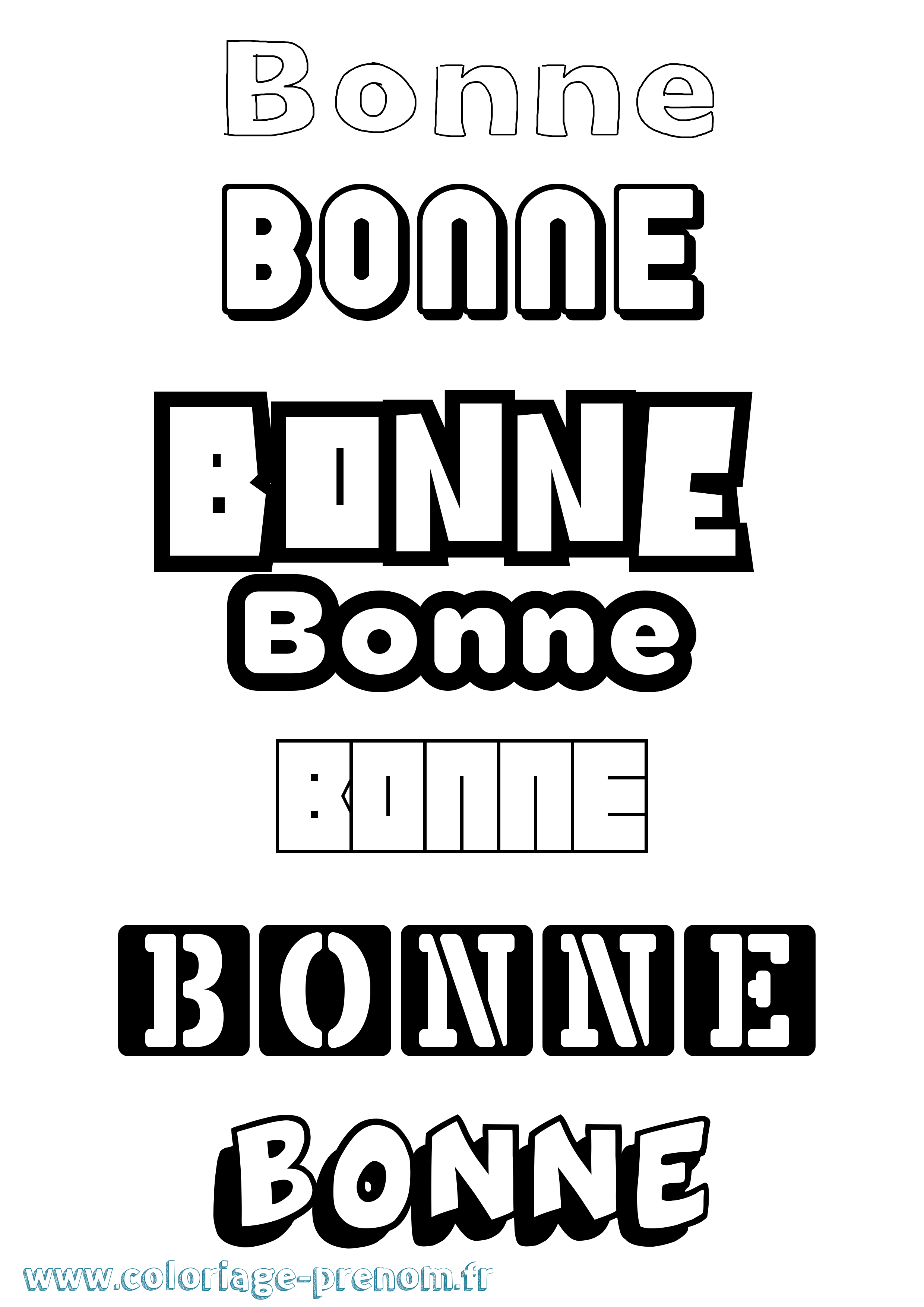 Coloriage Bonne Simple Coloriage prénom Bonne Simple