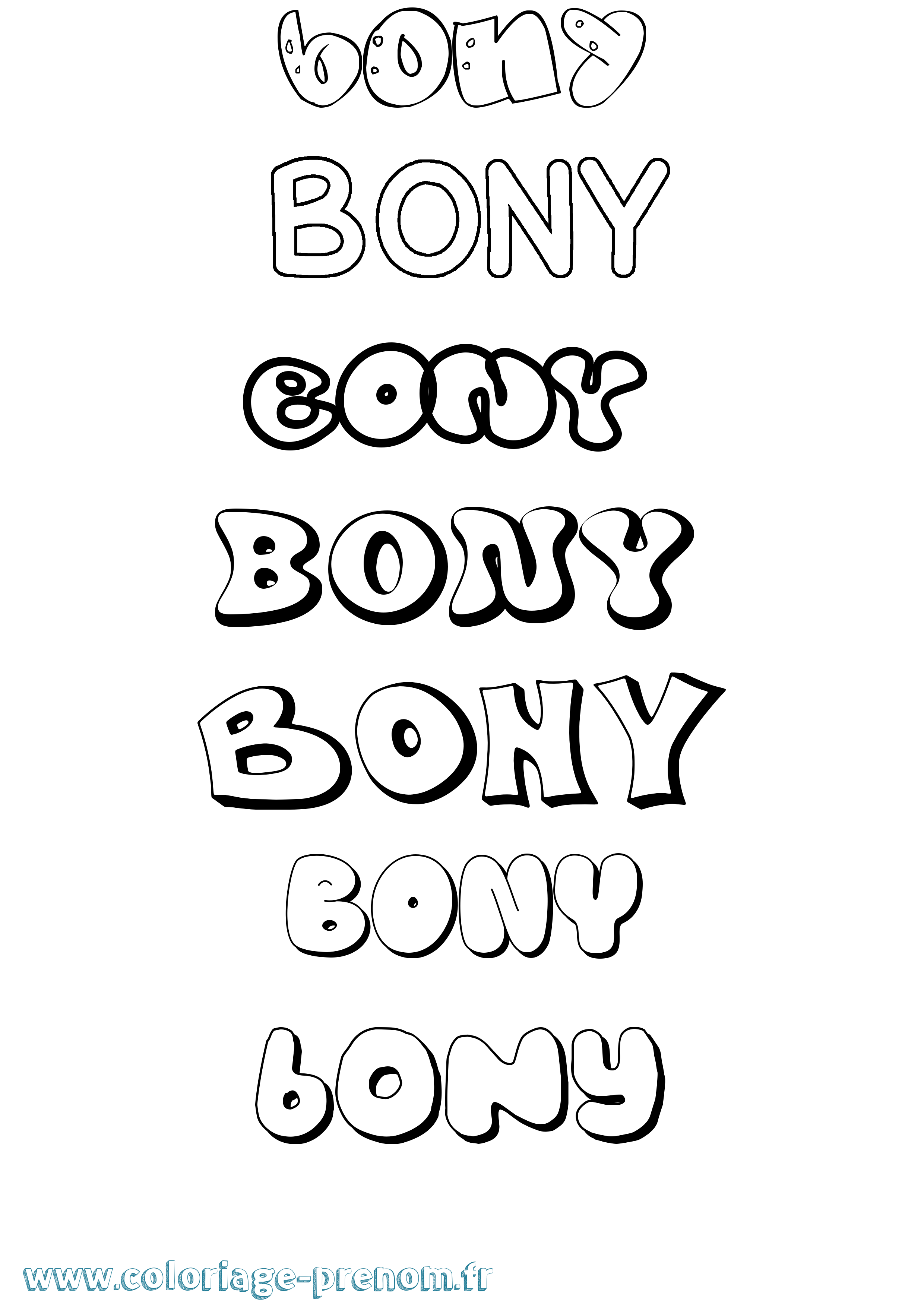 Coloriage Bony Bubble Coloriage prénom Bony Bubble