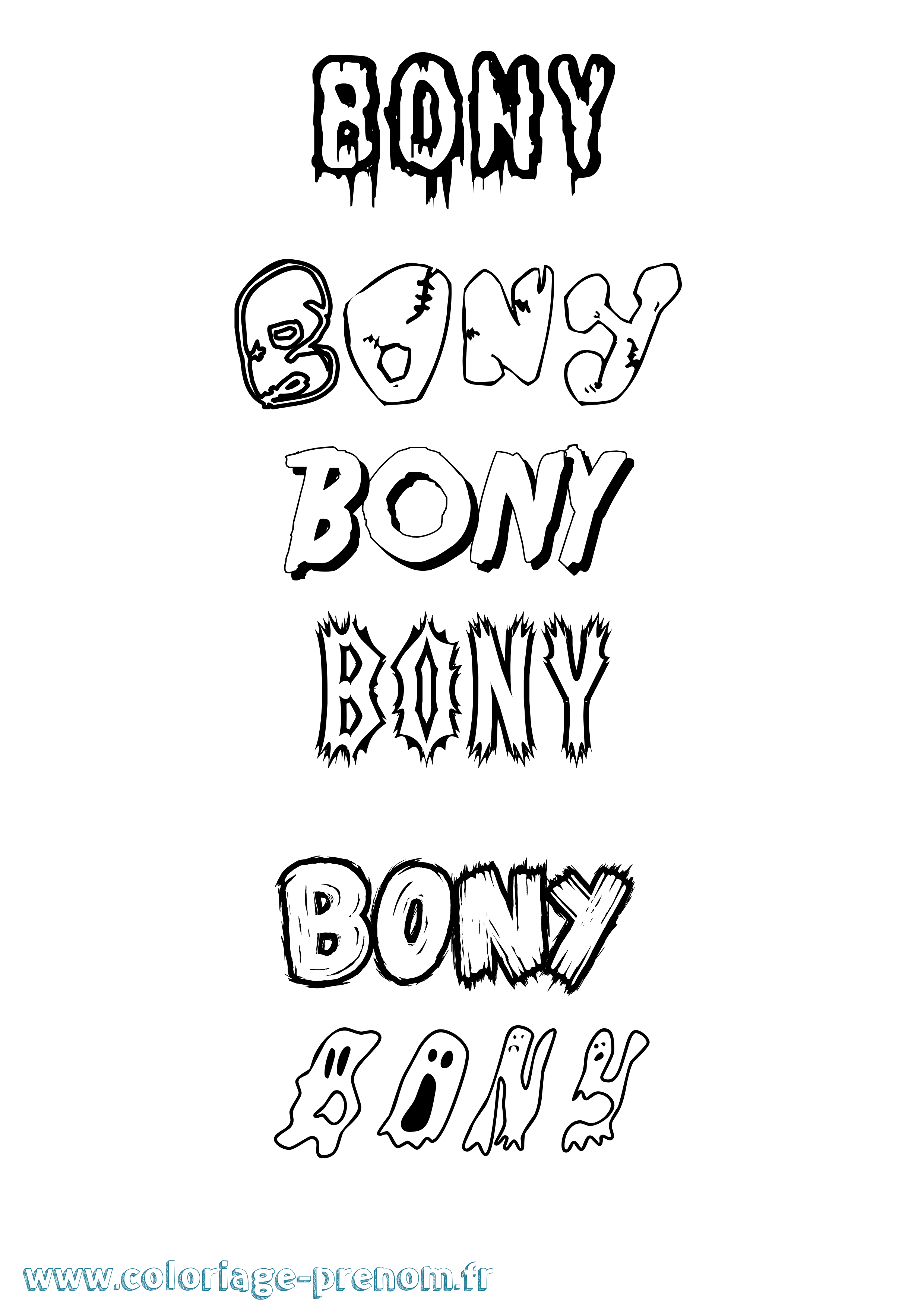 Coloriage Bony Frisson Coloriage prénom Bony Frisson