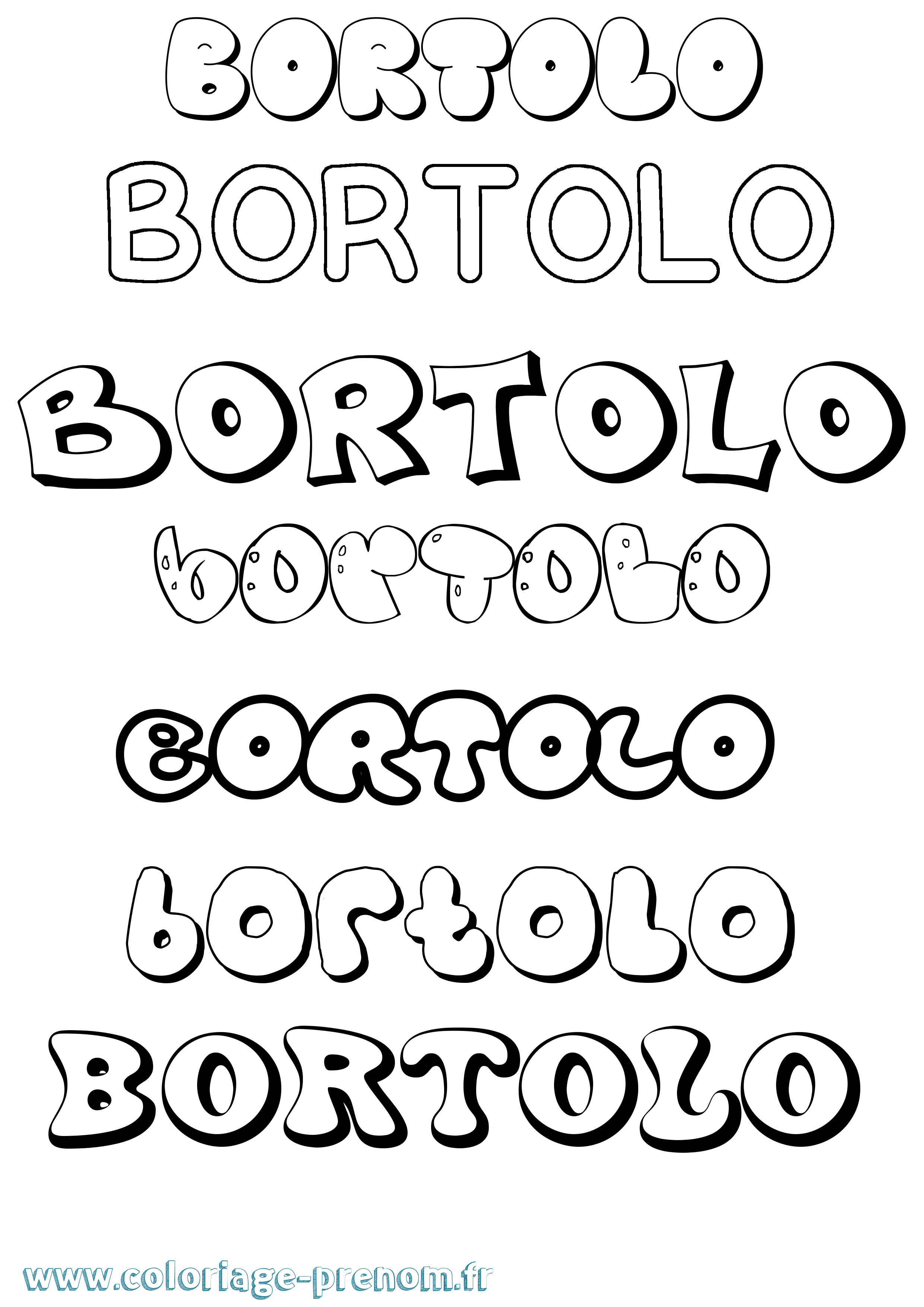Coloriage Bortolo Bubble Coloriage prénom Bortolo Bubble