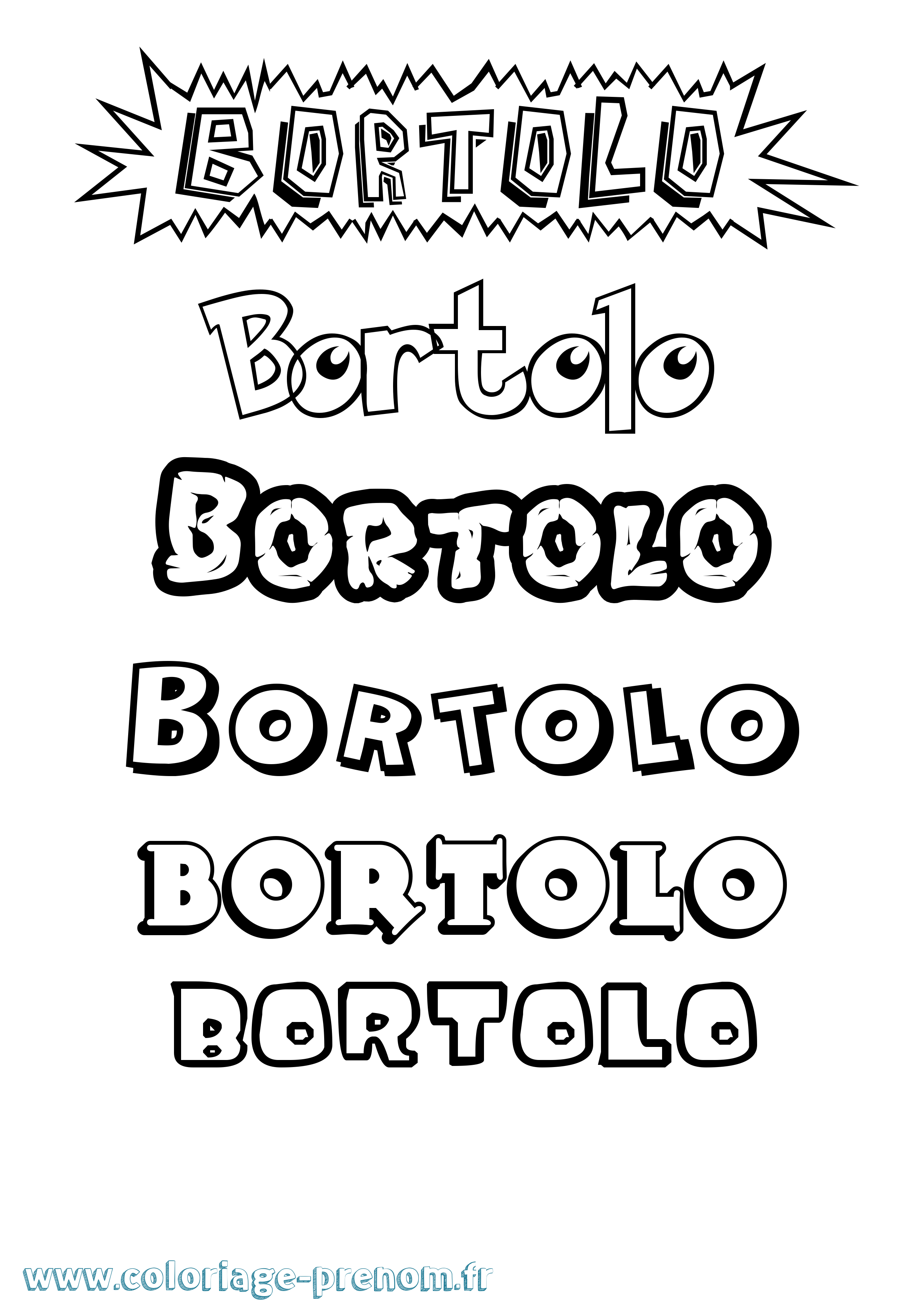 Coloriage Bortolo Dessin Animé Coloriage prénom Bortolo Dessin Animé