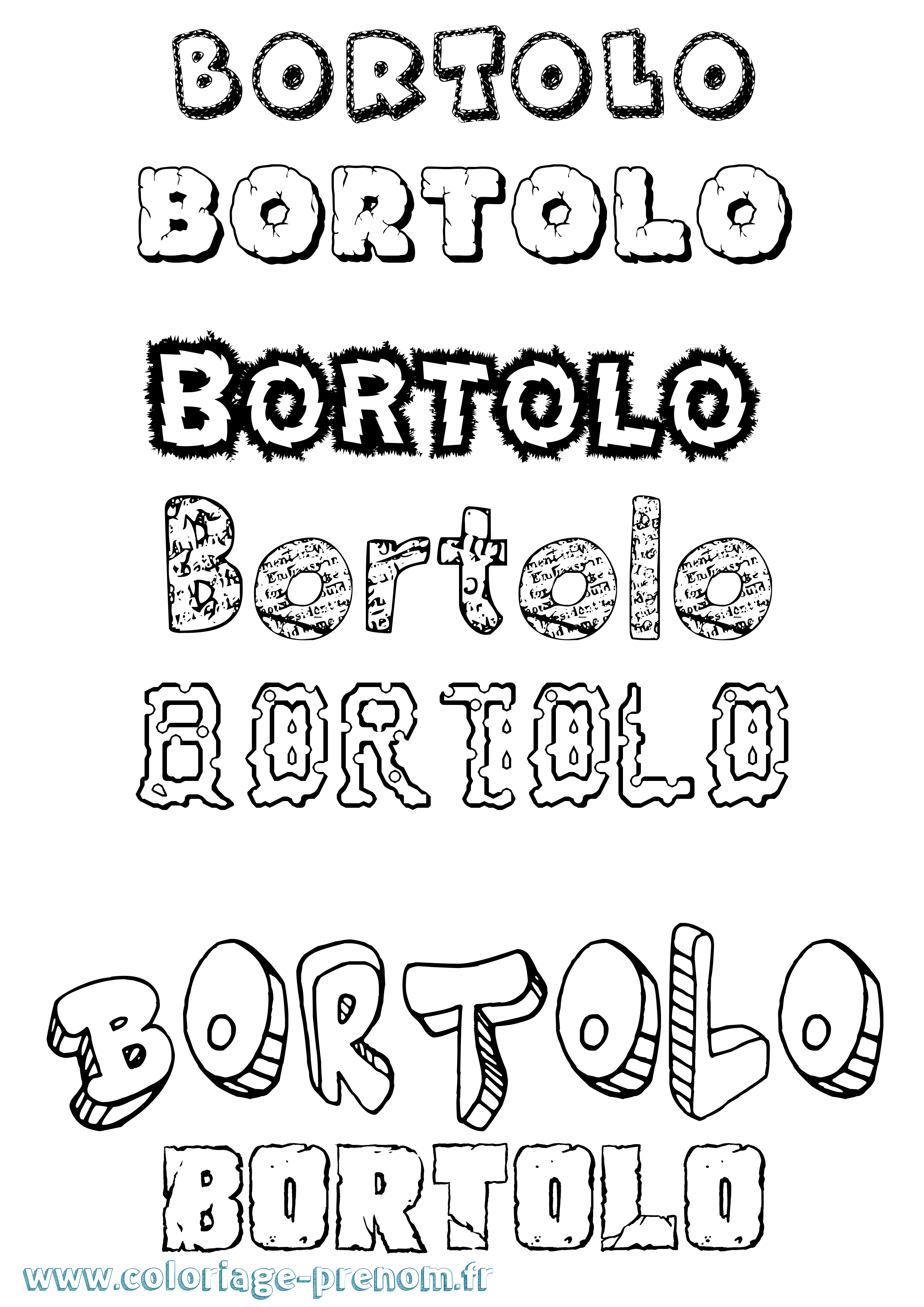 Coloriage Bortolo Destructuré Coloriage prénom Bortolo Destructuré