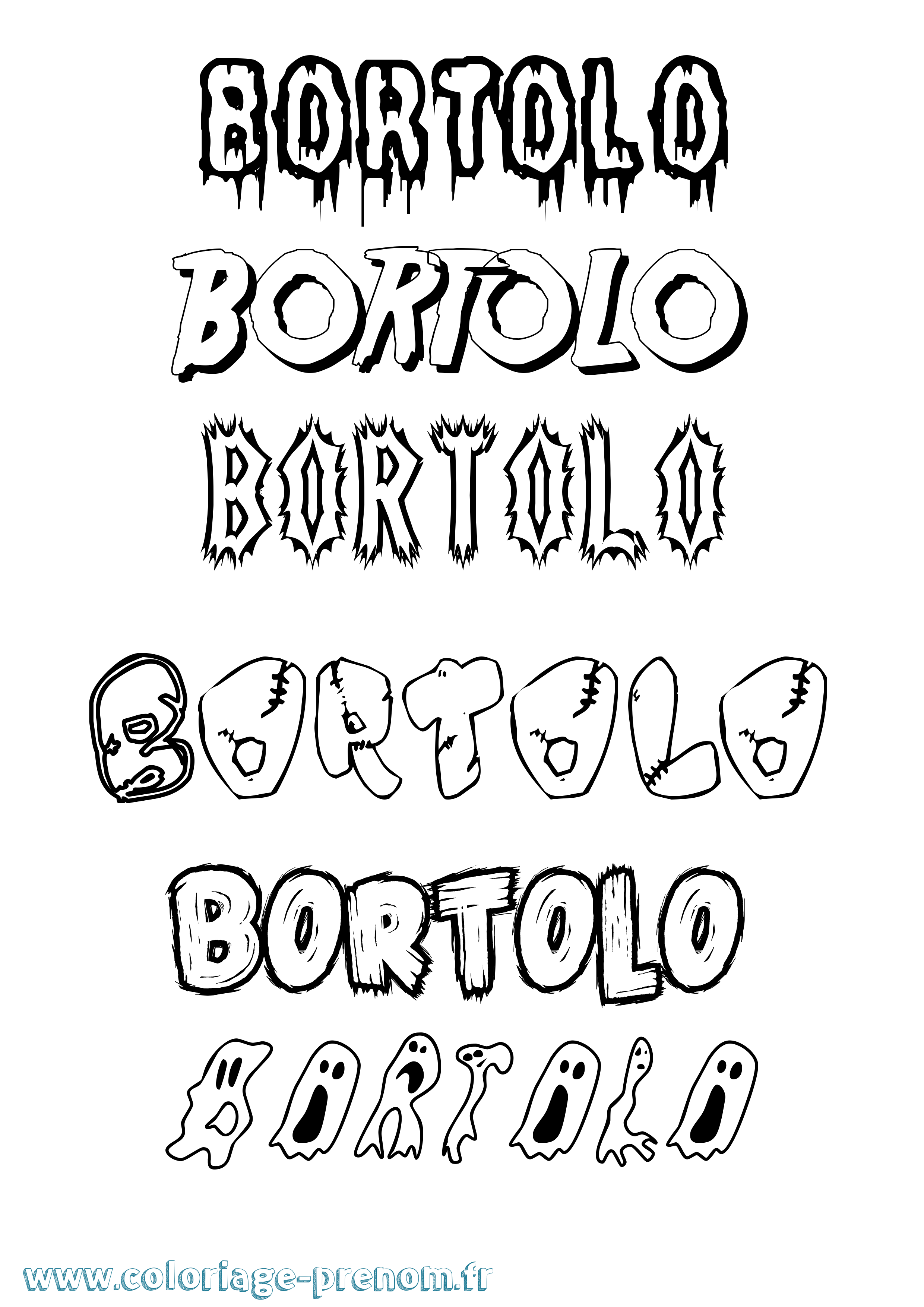 Coloriage Bortolo Frisson Coloriage prénom Bortolo Frisson