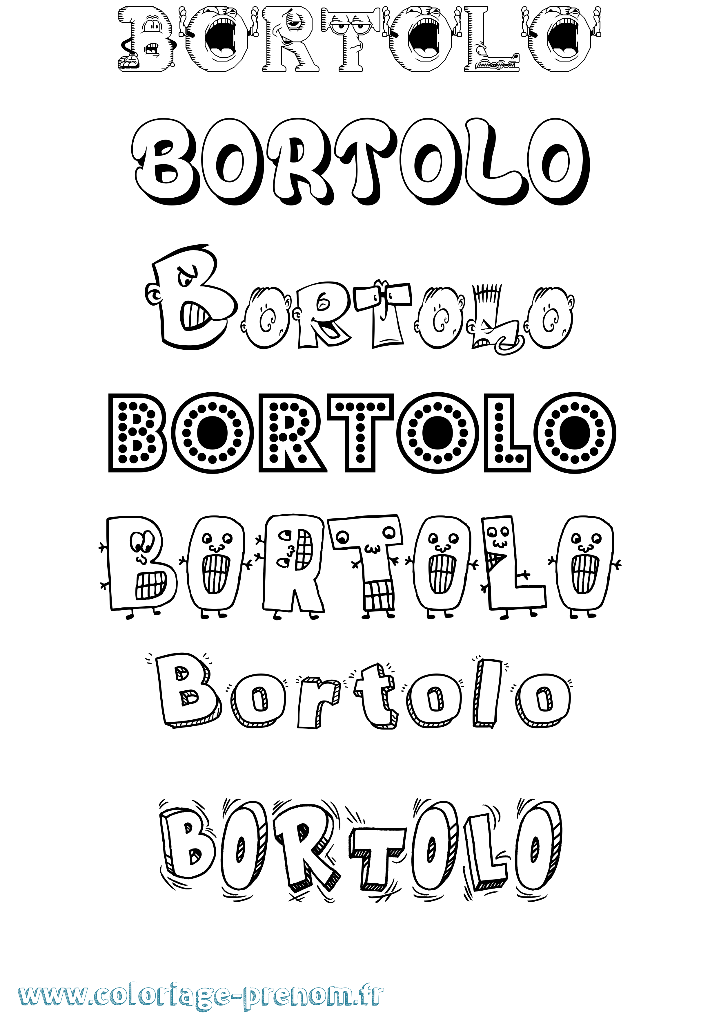 Coloriage Bortolo Fun Coloriage prénom Bortolo Fun
