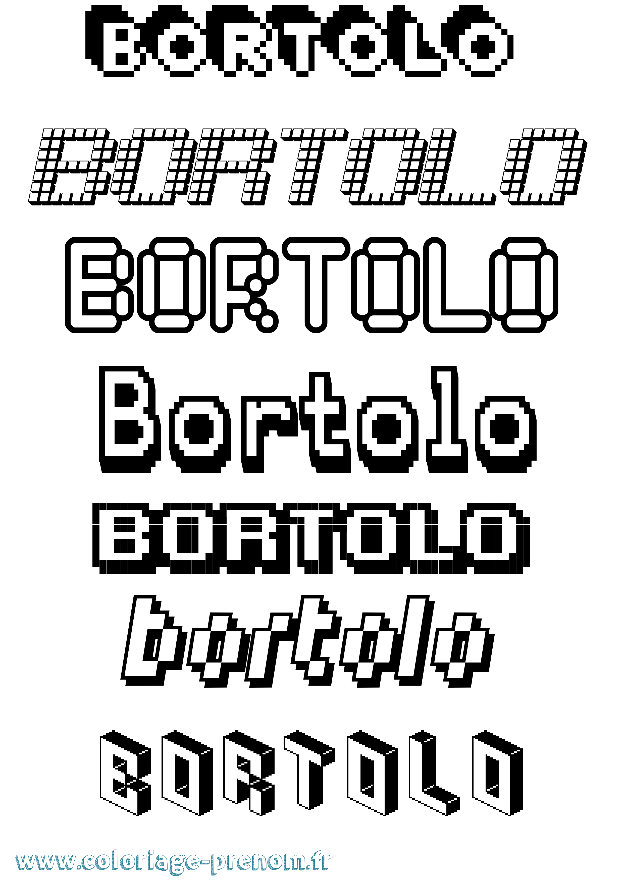 Coloriage Bortolo Pixel Coloriage prénom Bortolo Pixel