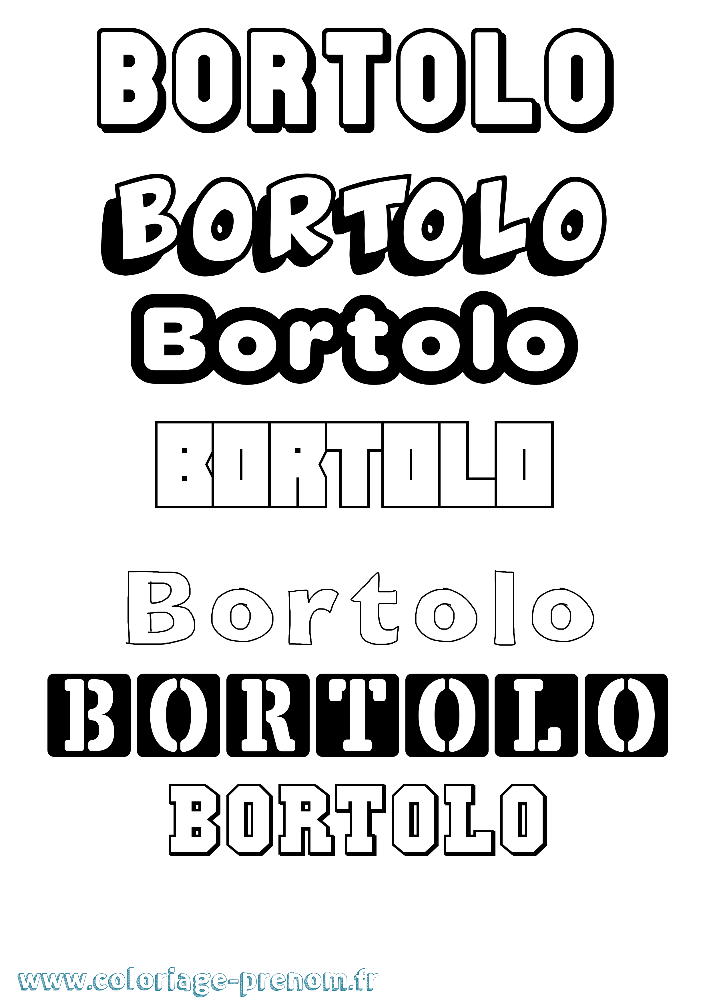 Coloriage Bortolo Simple Coloriage prénom Bortolo Simple