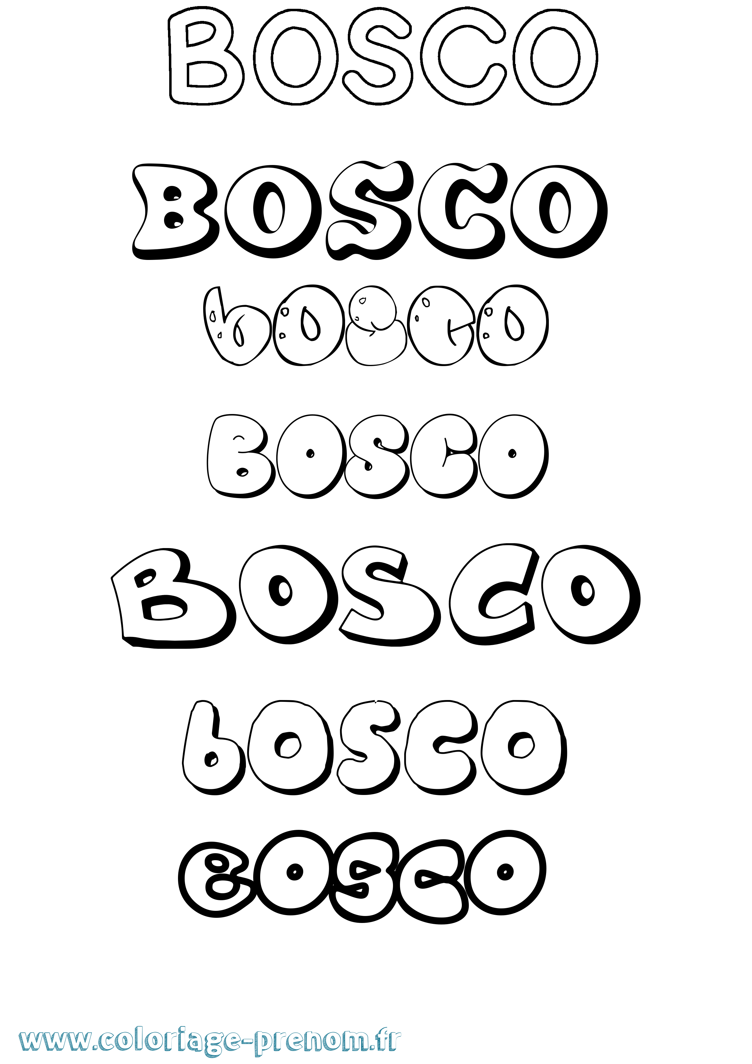 Coloriage Bosco Bubble Coloriage prénom Bosco Bubble