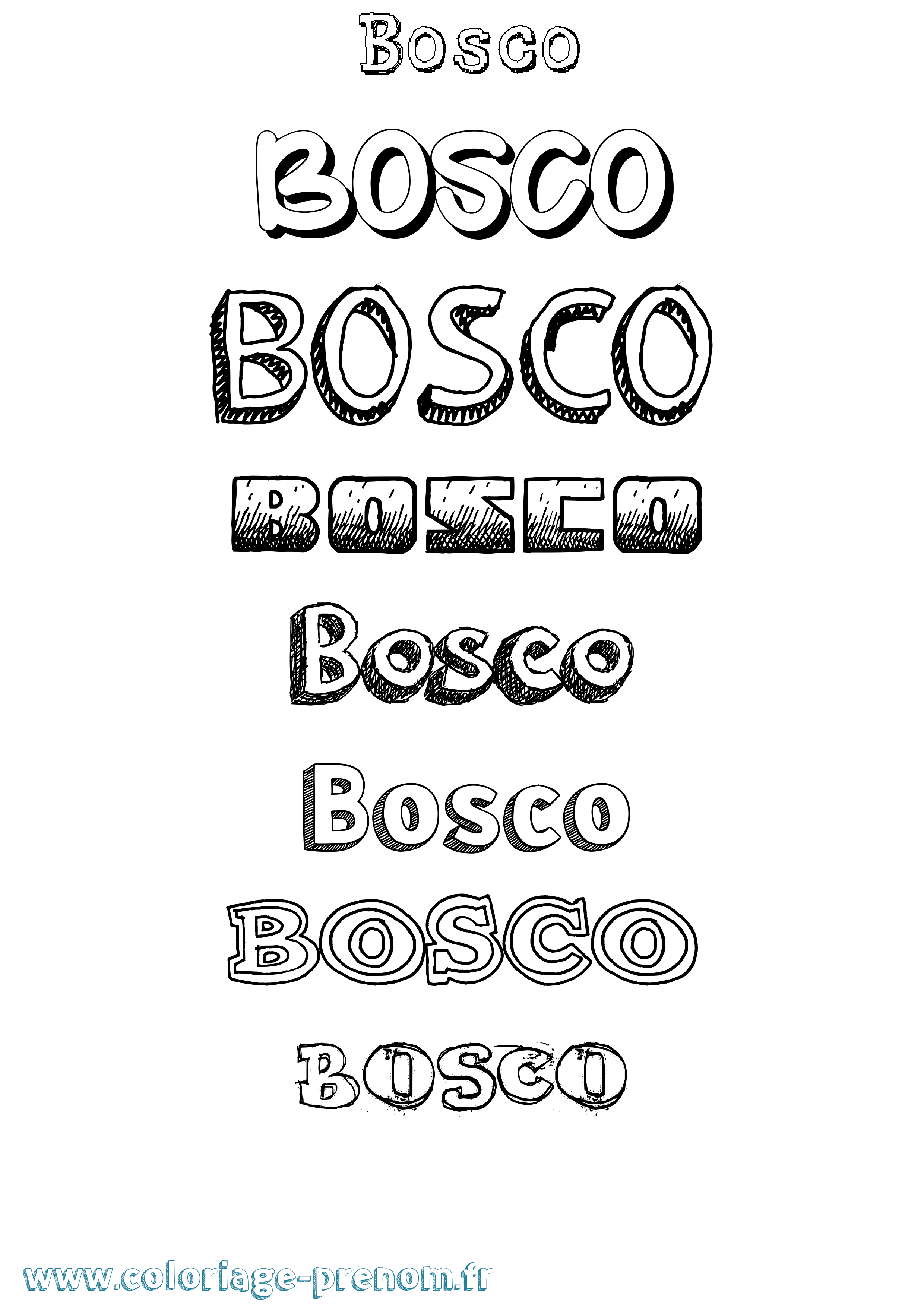 Coloriage Bosco Dessiné Coloriage prénom Bosco Dessiné