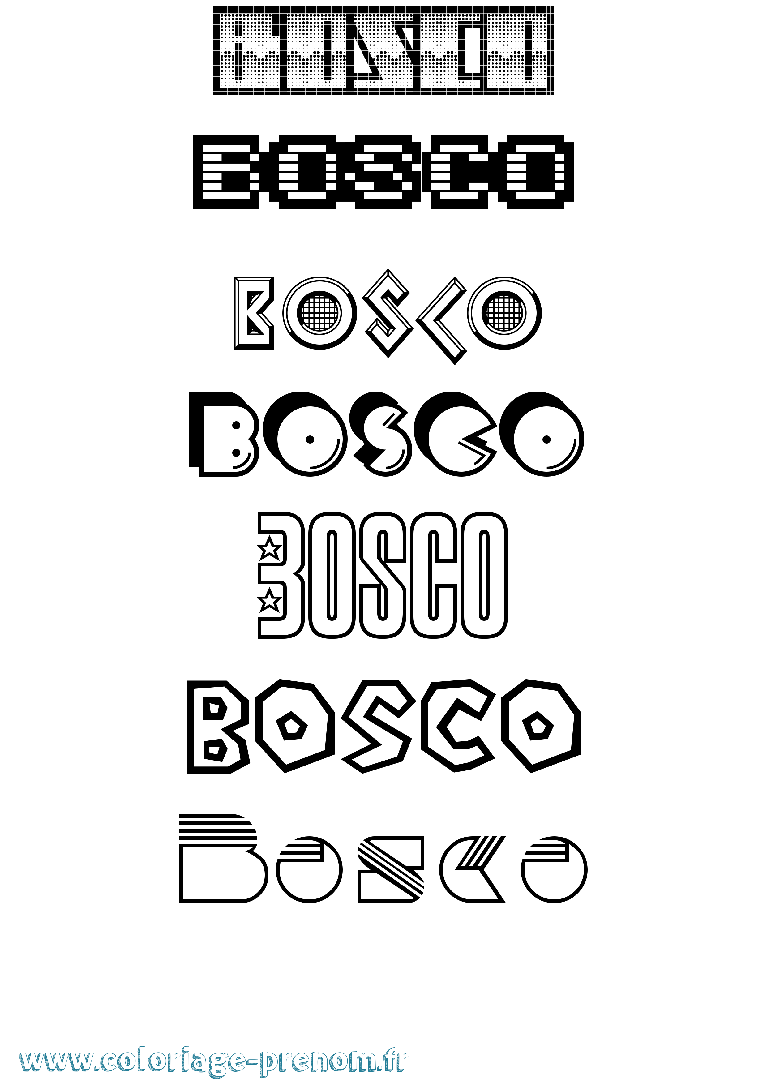 Coloriage Bosco Jeux Vidéos Coloriage prénom Bosco Jeux Vidéos