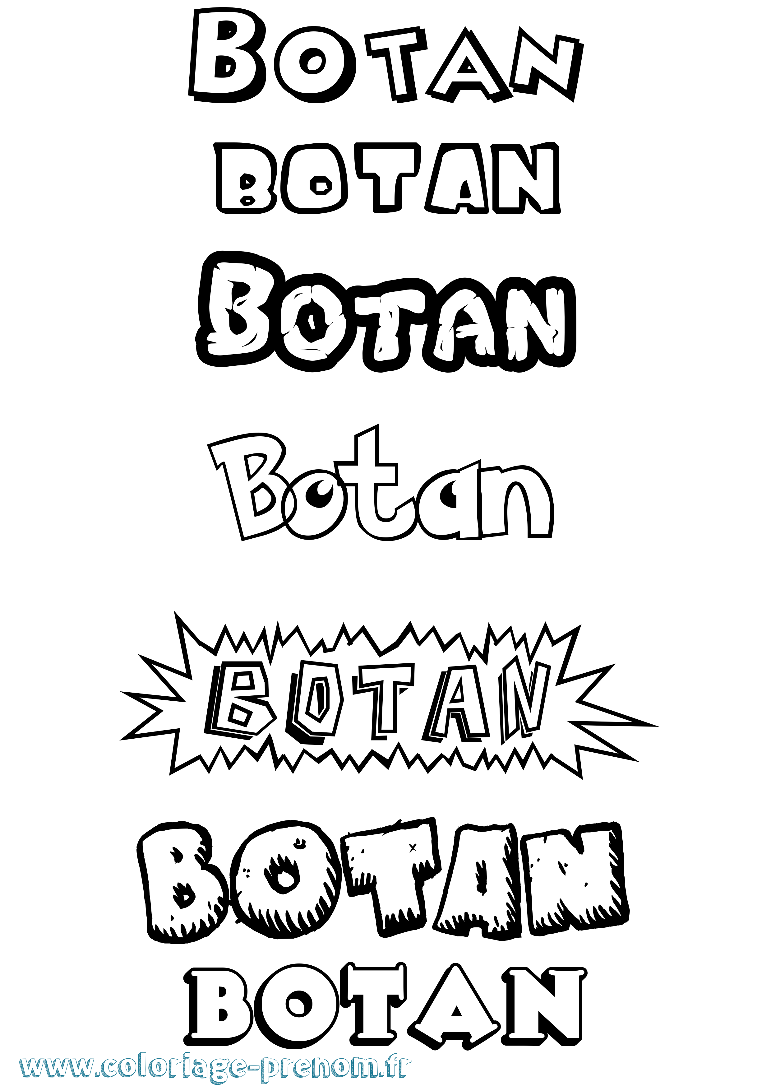 Coloriage Botan Dessin Animé Coloriage prénom Botan Dessin Animé