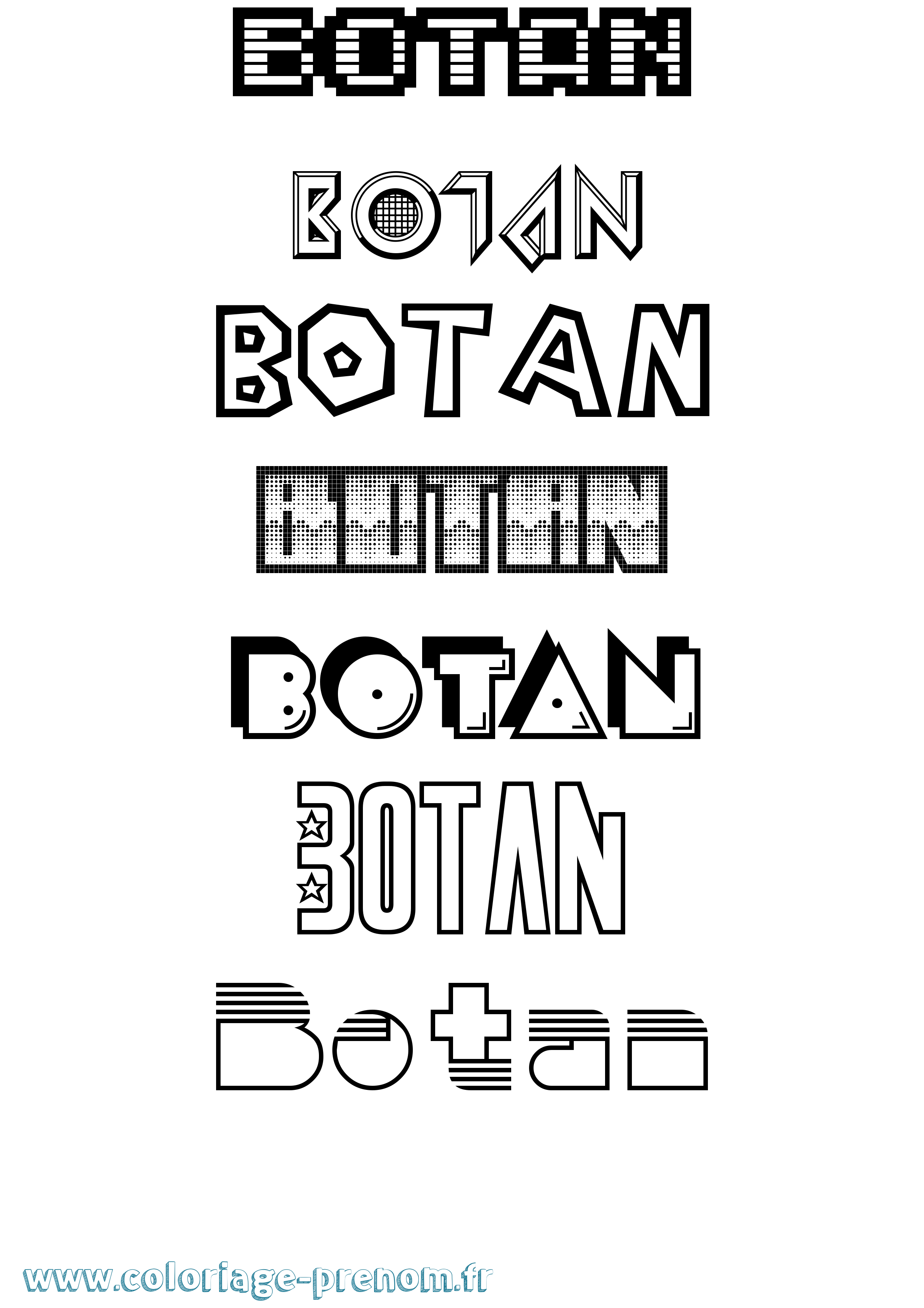 Coloriage Botan Jeux Vidéos Coloriage prénom Botan Jeux Vidéos