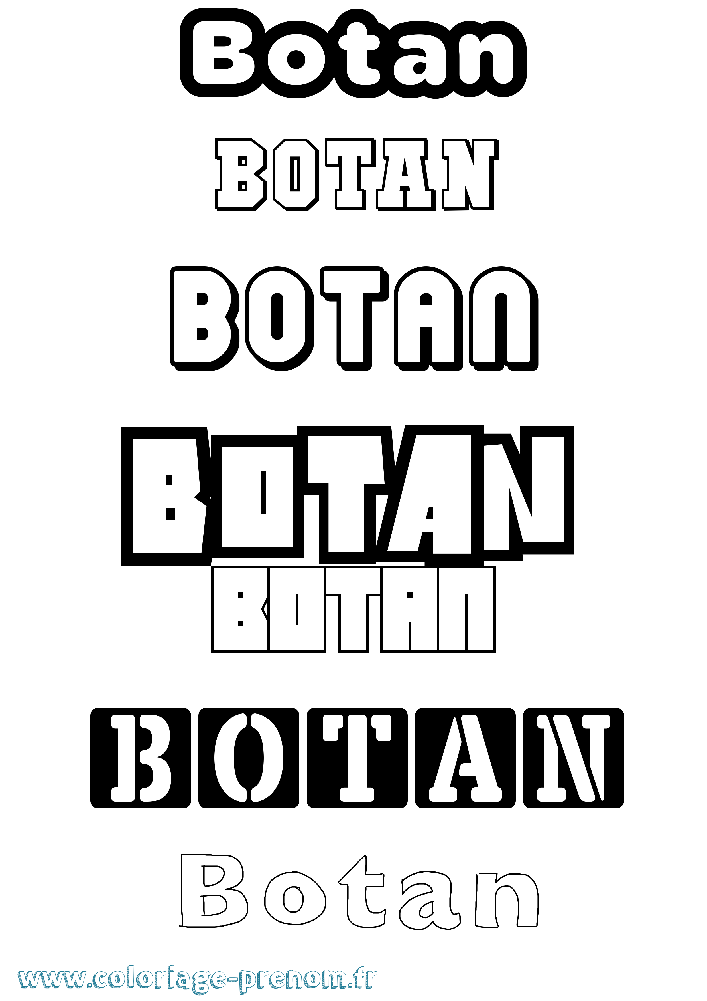 Coloriage Botan Simple Coloriage prénom Botan Simple