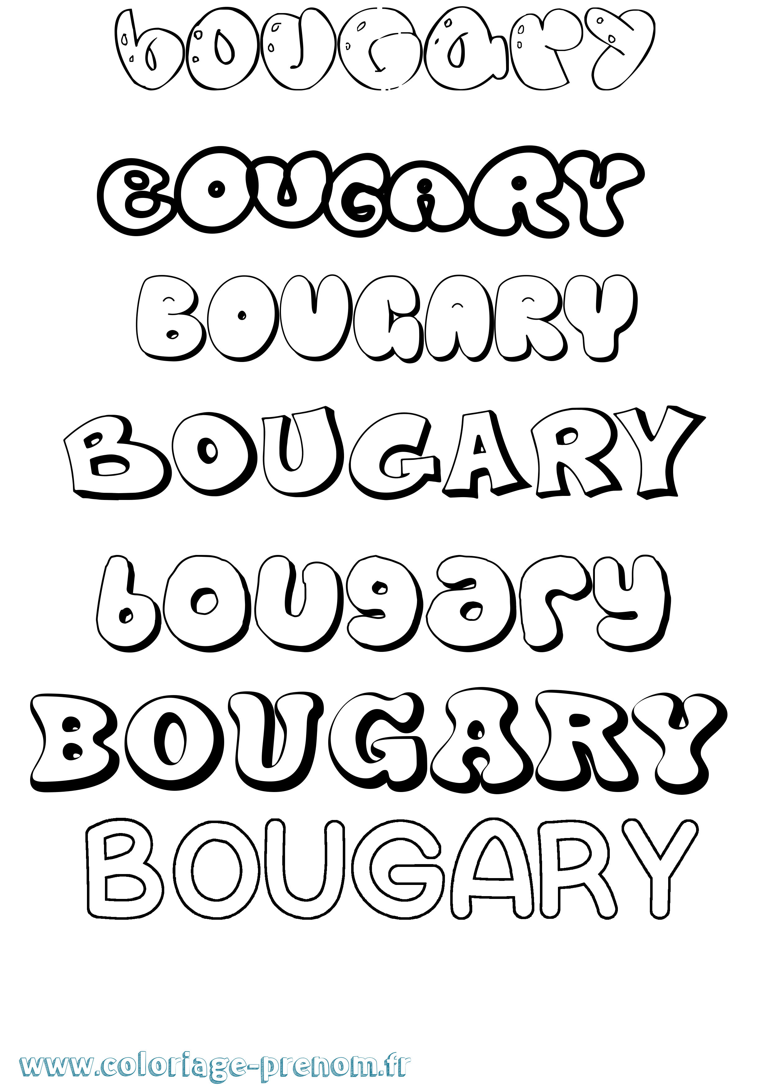 Coloriage Bougary Bubble Coloriage prénom Bougary Bubble