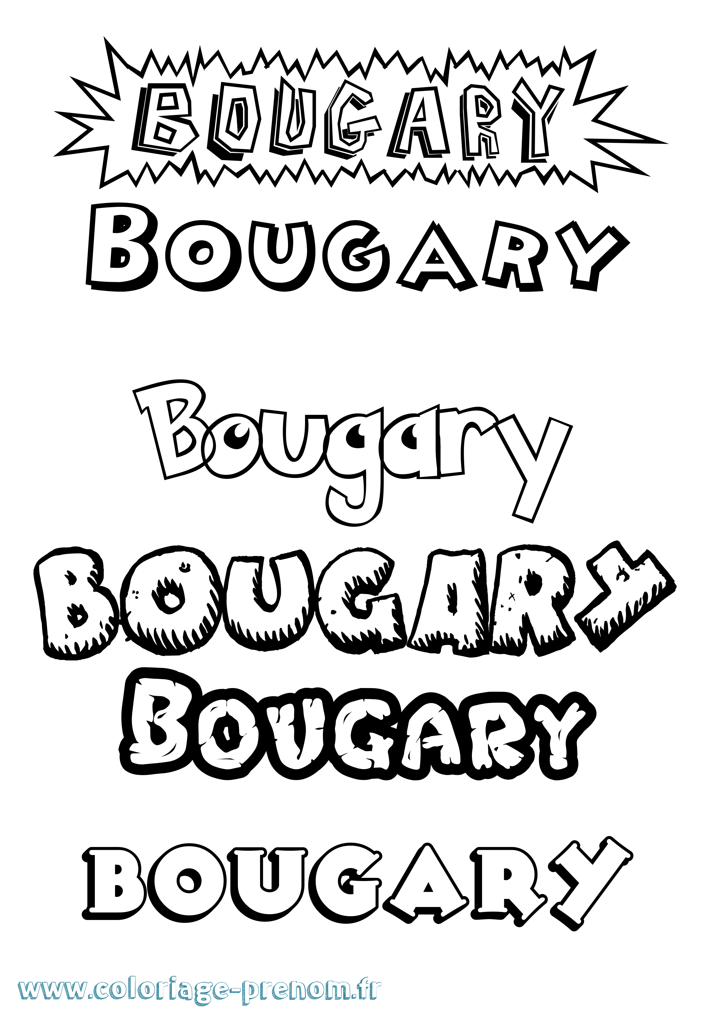 Coloriage Bougary Dessin Animé Coloriage prénom Bougary Dessin Animé