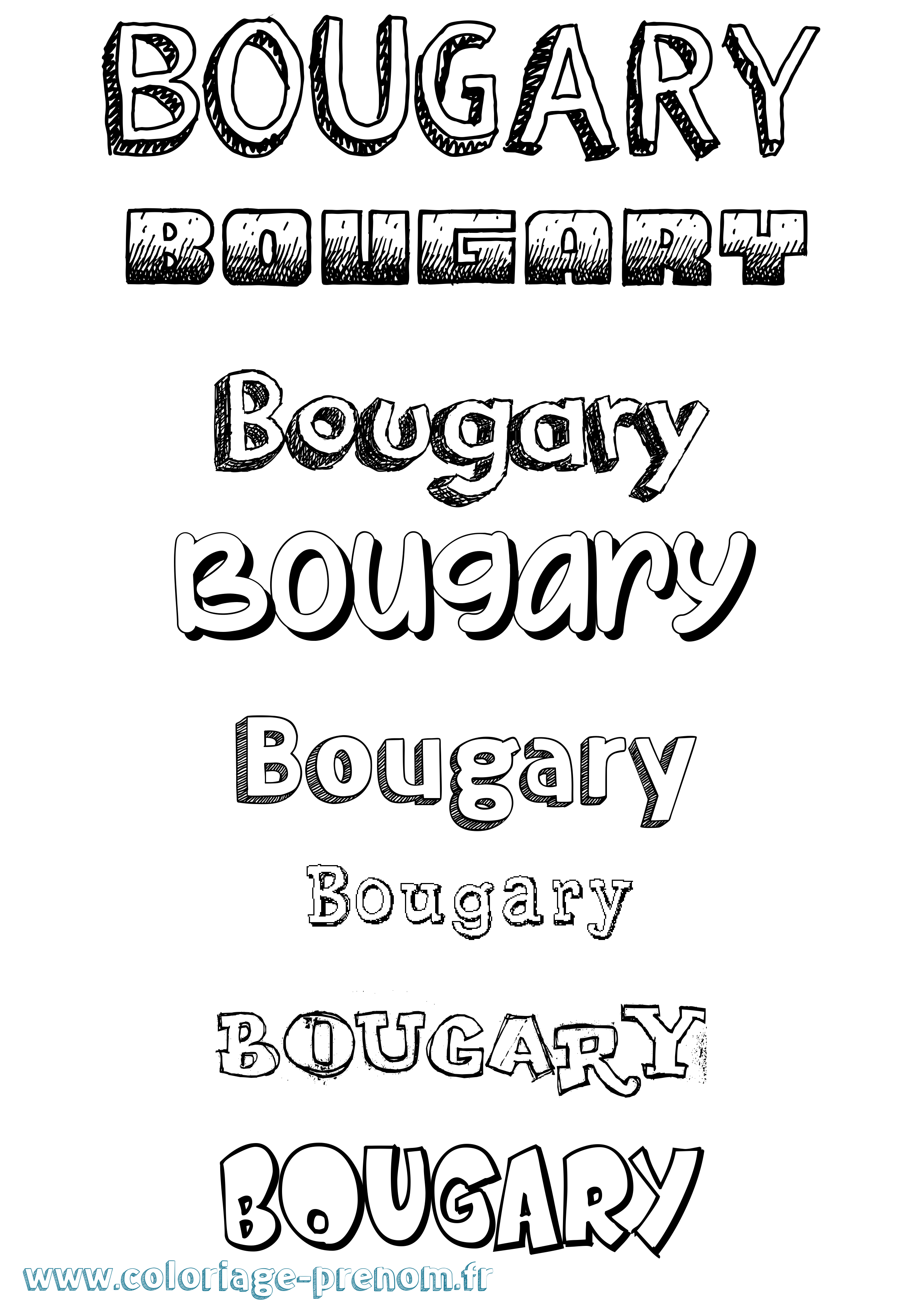 Coloriage Bougary Dessiné Coloriage prénom Bougary Dessiné