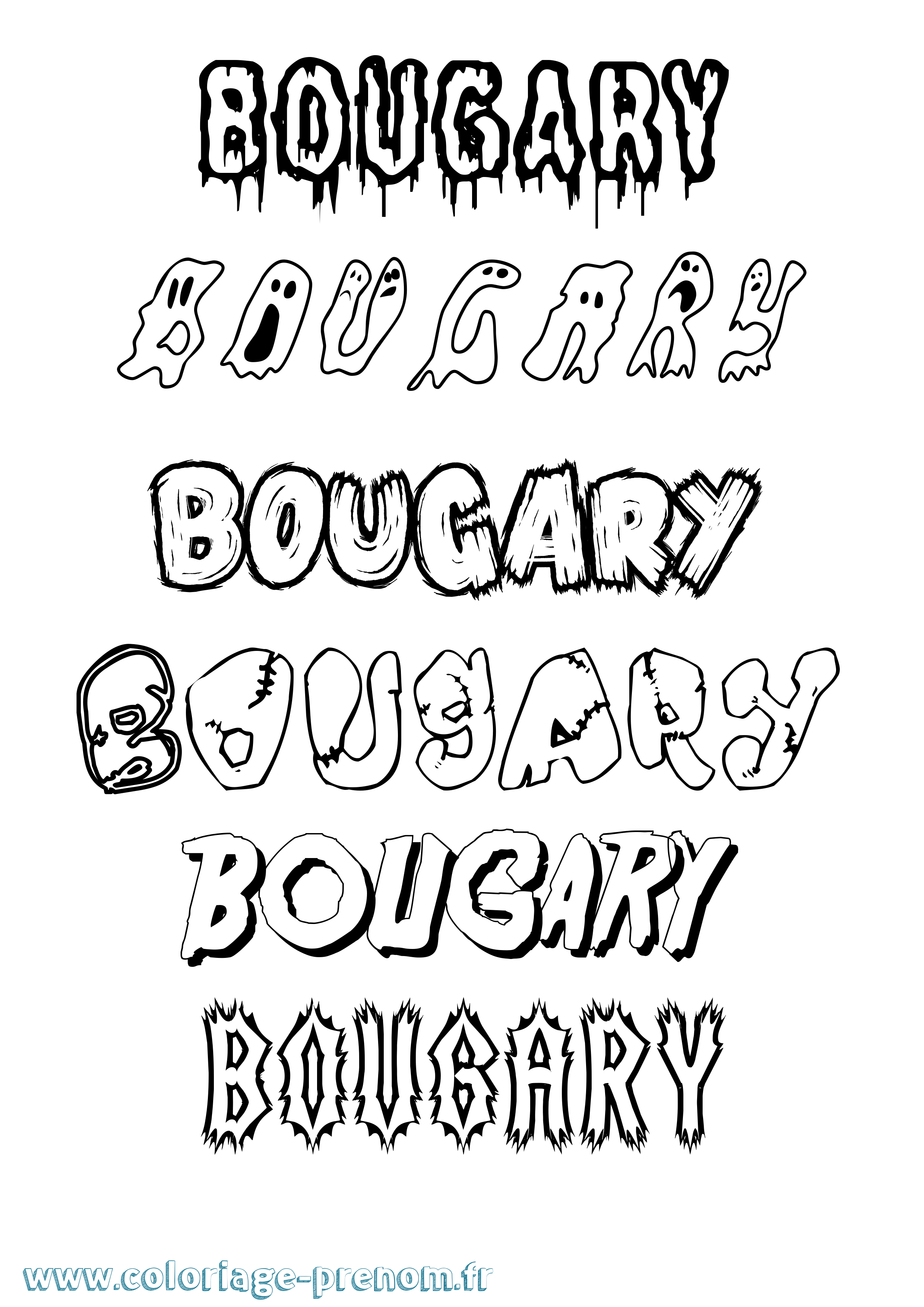 Coloriage Bougary Frisson Coloriage prénom Bougary Frisson