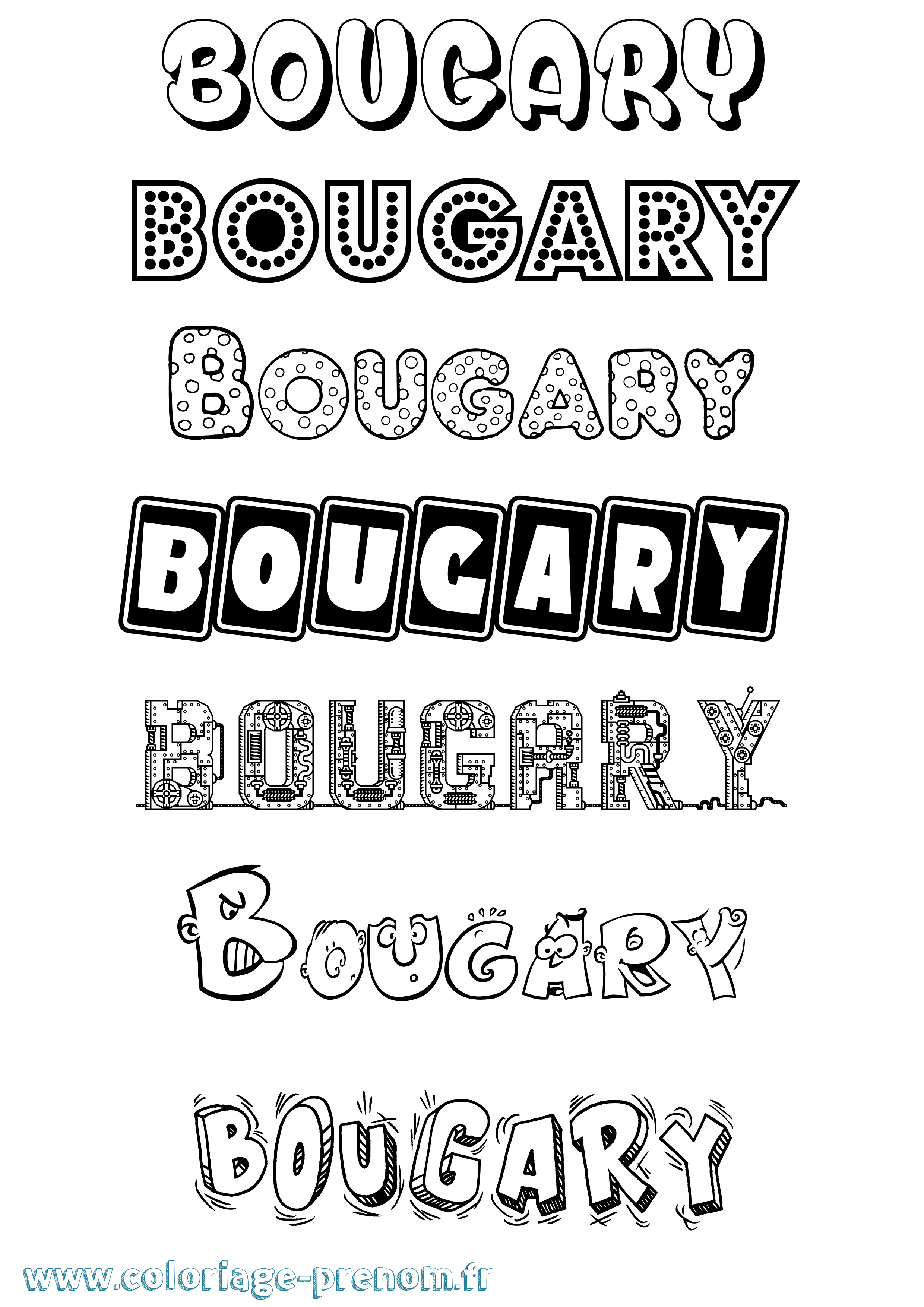 Coloriage Bougary Fun Coloriage prénom Bougary Fun
