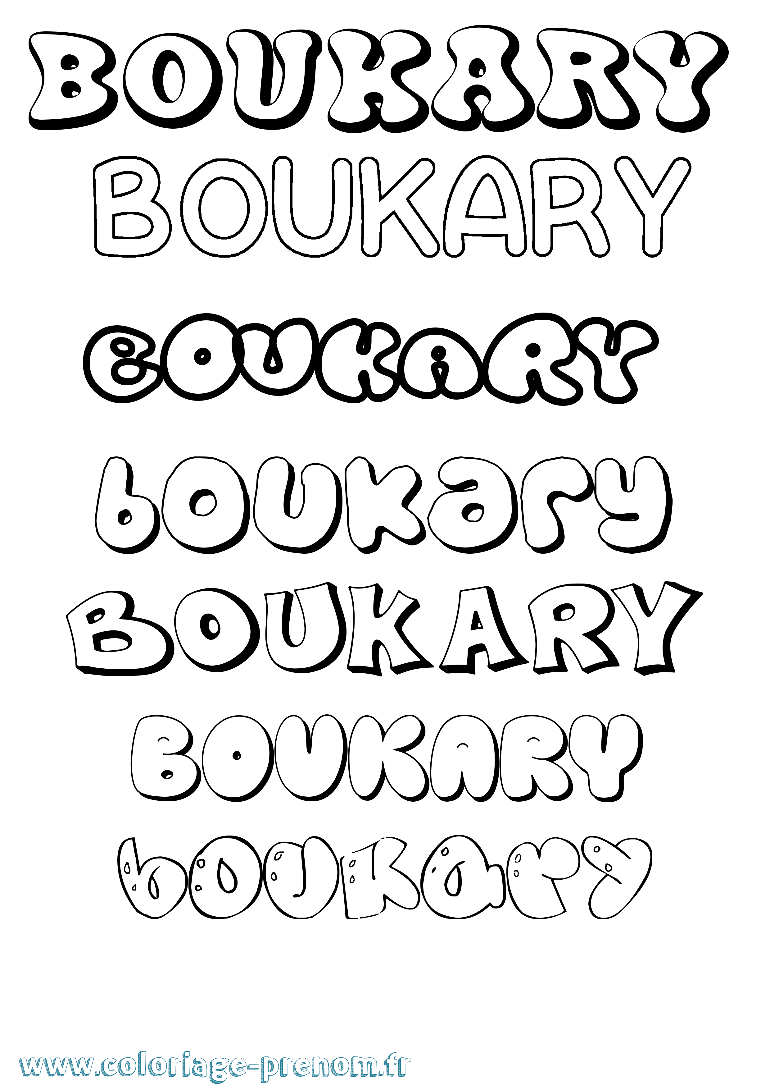 Coloriage Boukary Bubble Coloriage prénom Boukary Bubble