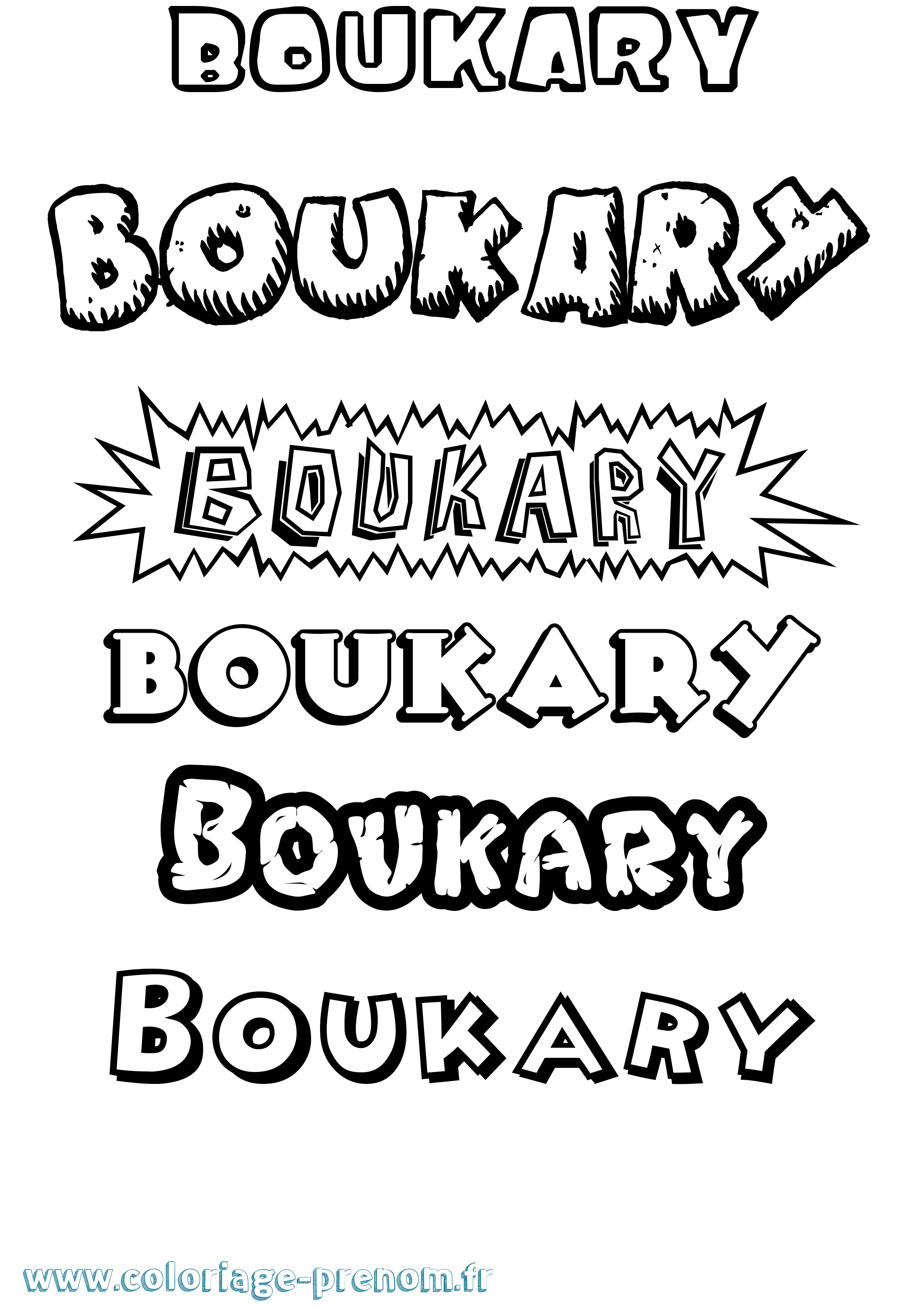 Coloriage Boukary Dessin Animé Coloriage prénom Boukary Dessin Animé