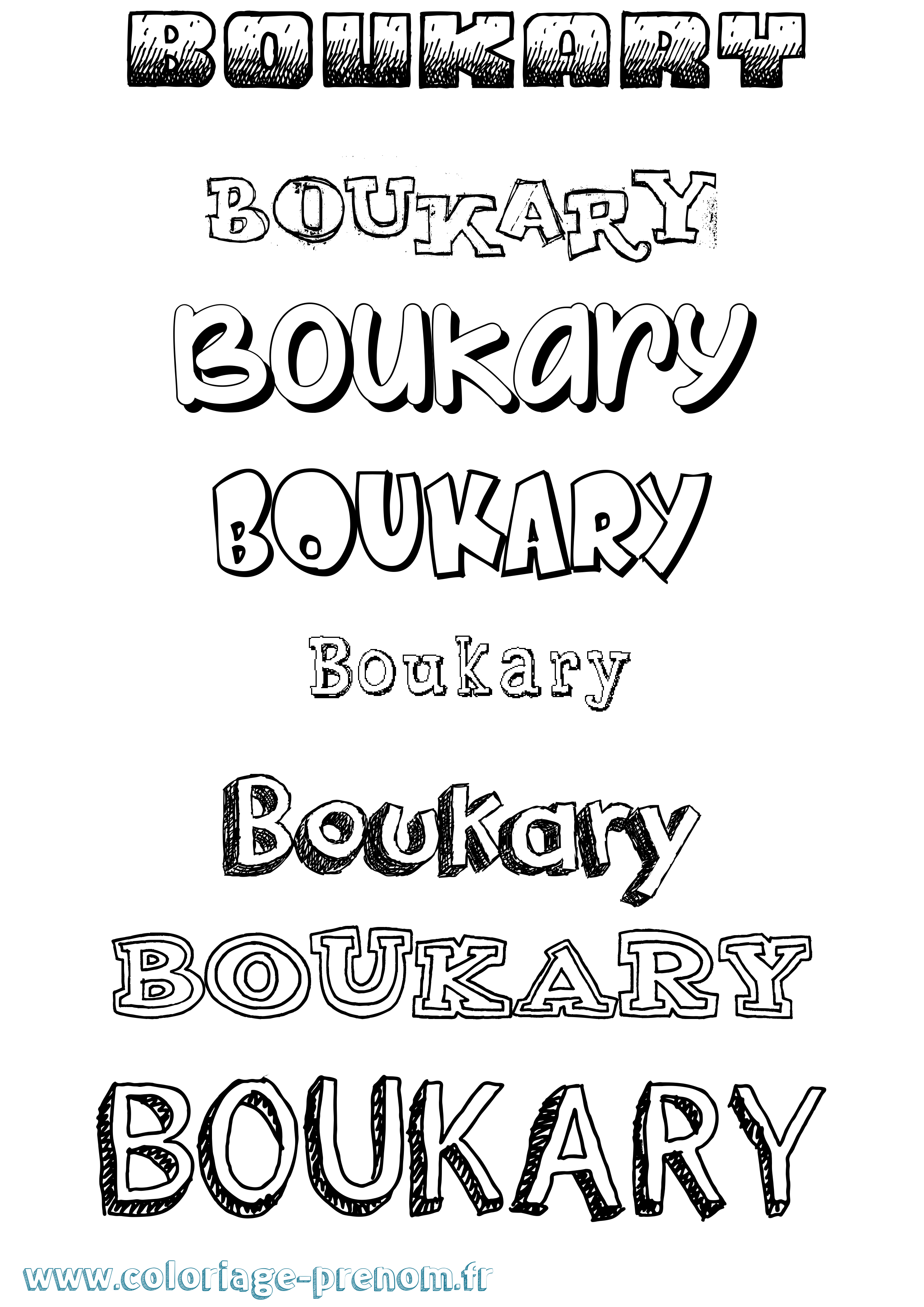 Coloriage Boukary Dessiné Coloriage prénom Boukary Dessiné