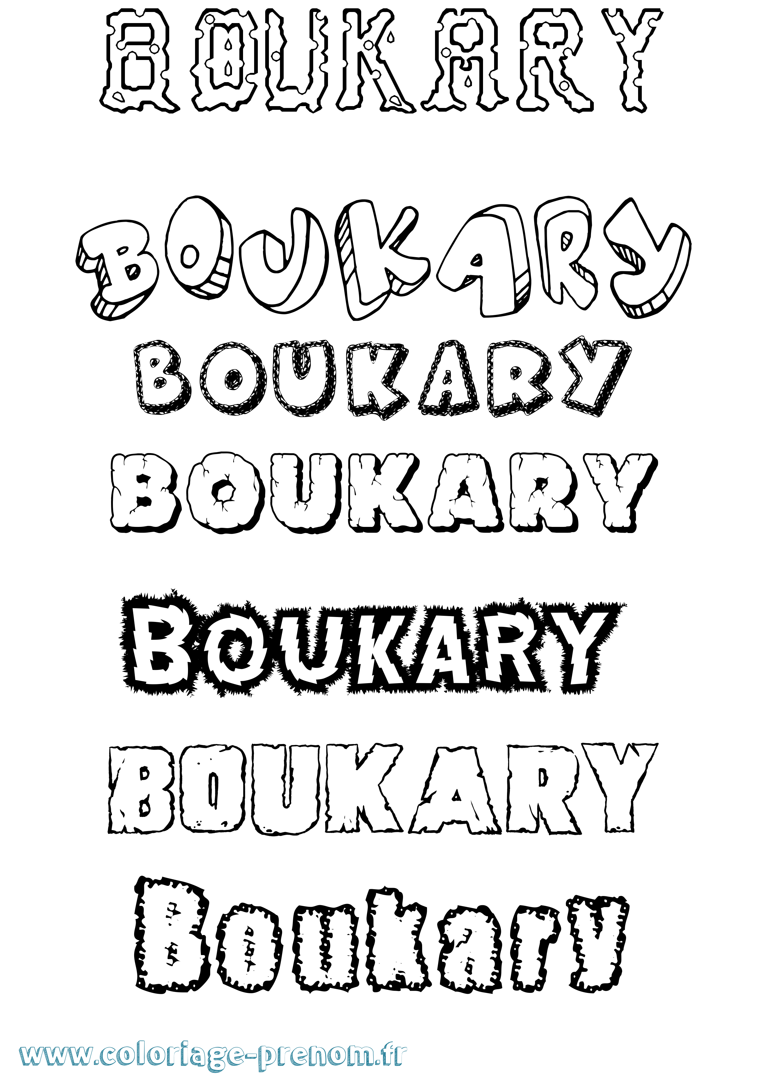 Coloriage Boukary Destructuré Coloriage prénom Boukary Destructuré
