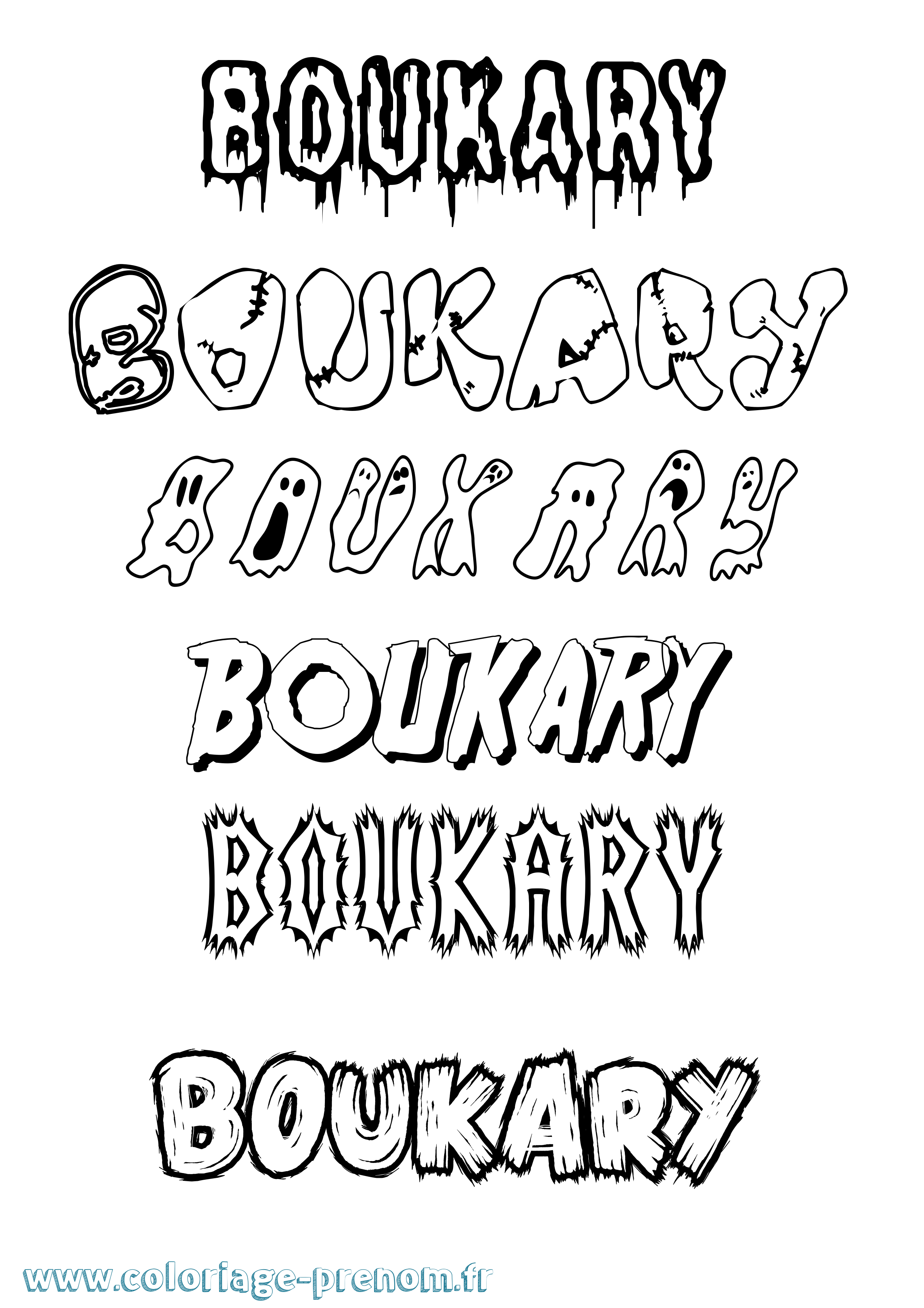 Coloriage Boukary Frisson Coloriage prénom Boukary Frisson