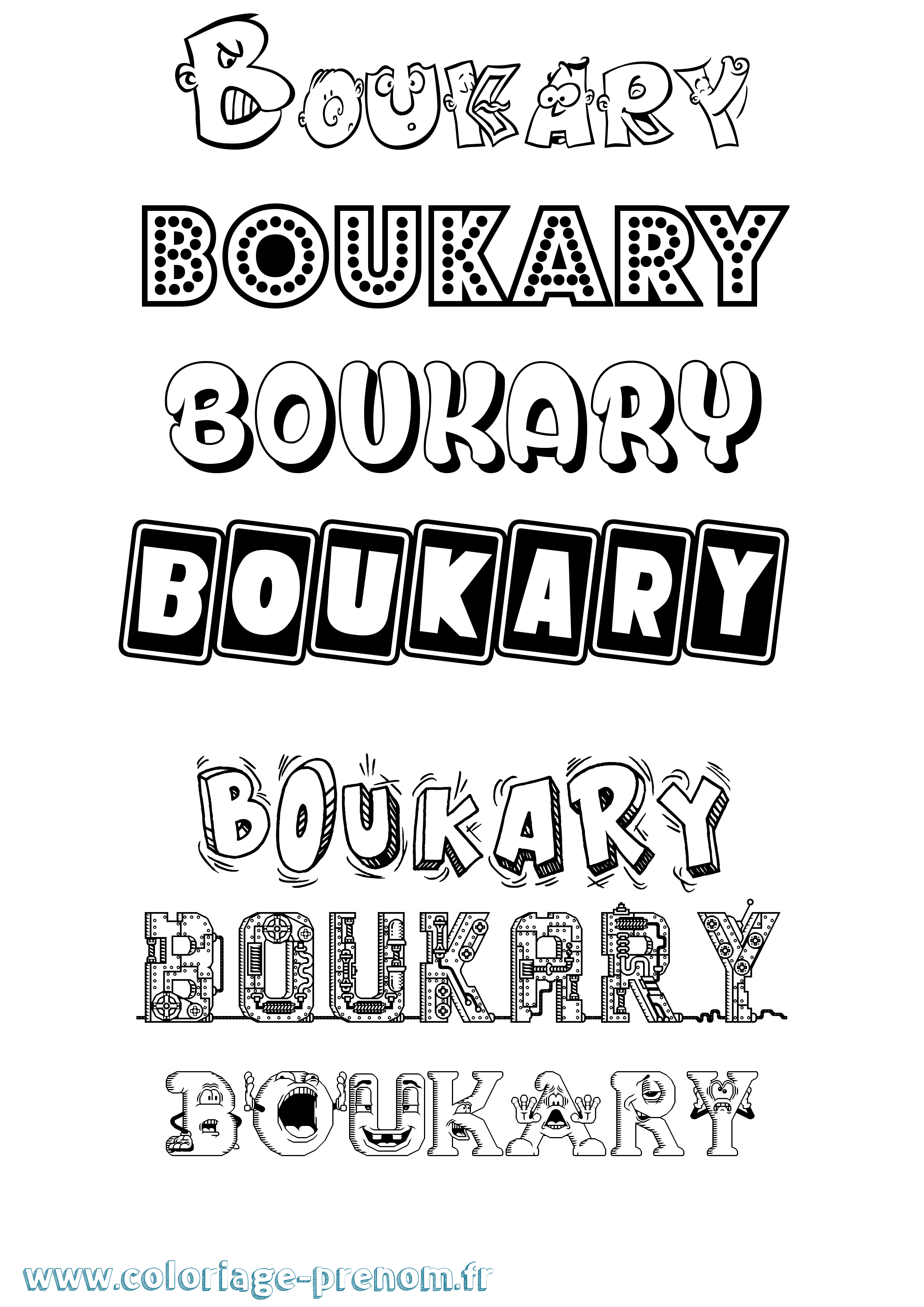 Coloriage Boukary Fun Coloriage prénom Boukary Fun