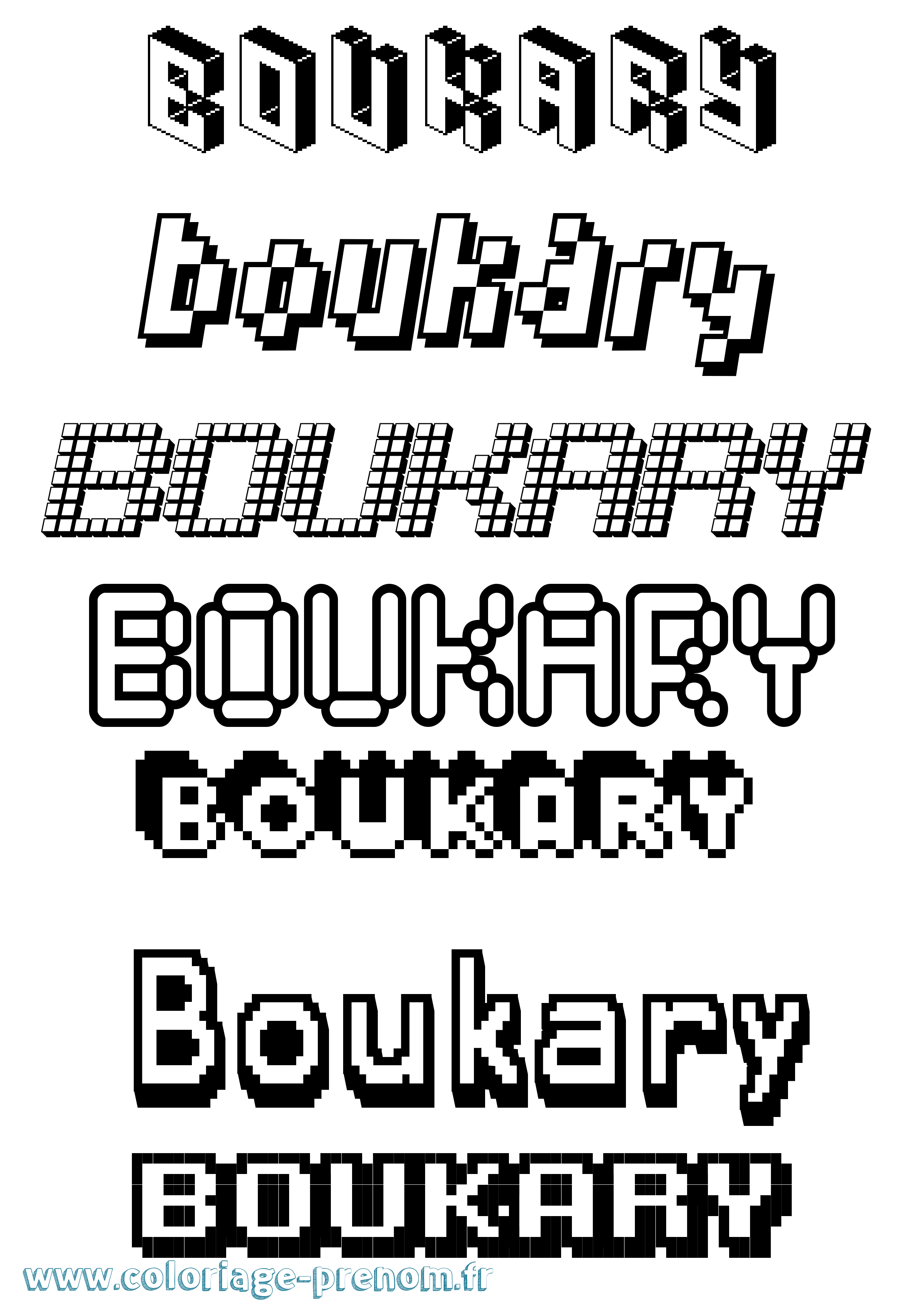 Coloriage Boukary Pixel Coloriage prénom Boukary Pixel