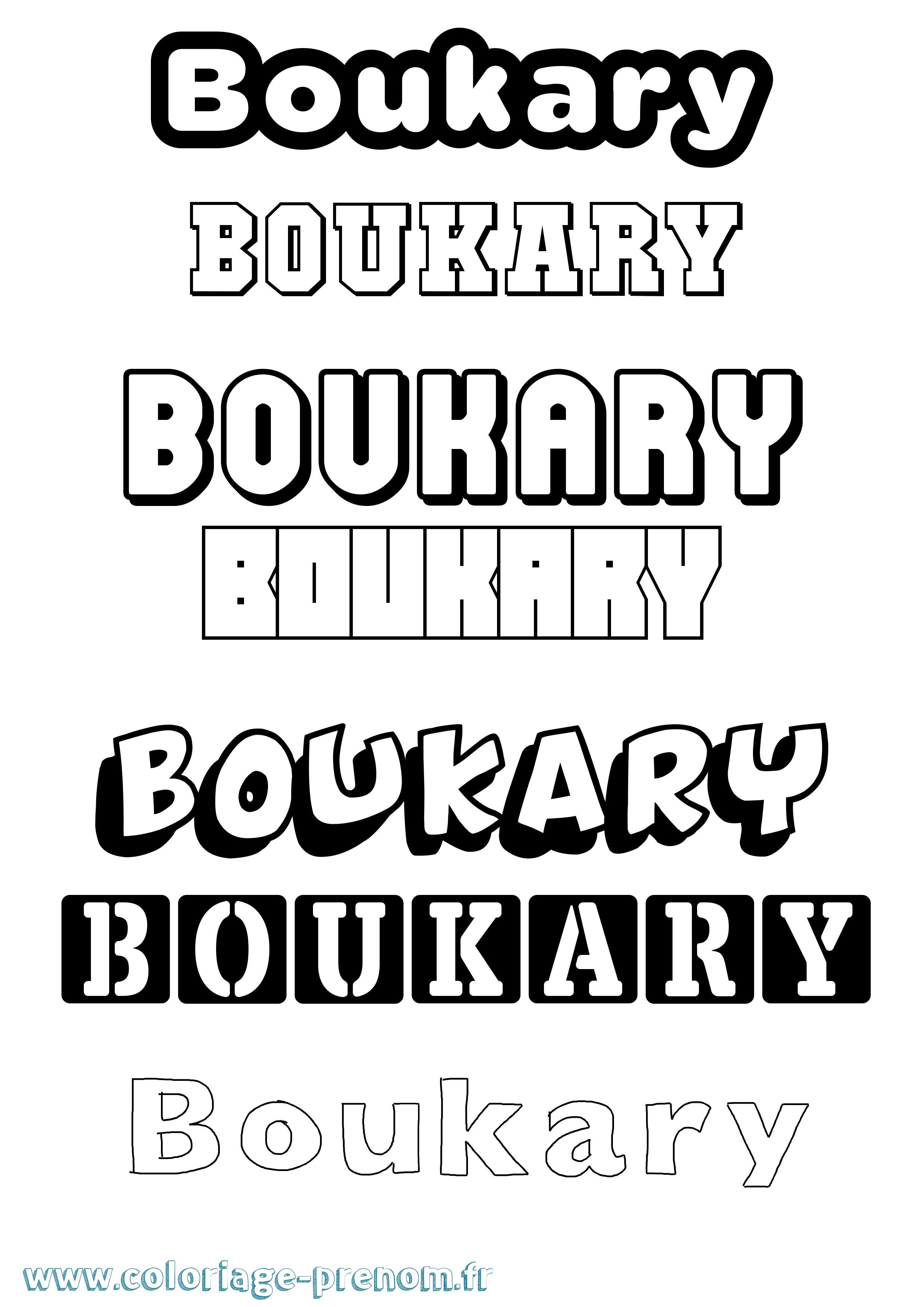 Coloriage Boukary Simple Coloriage prénom Boukary Simple
