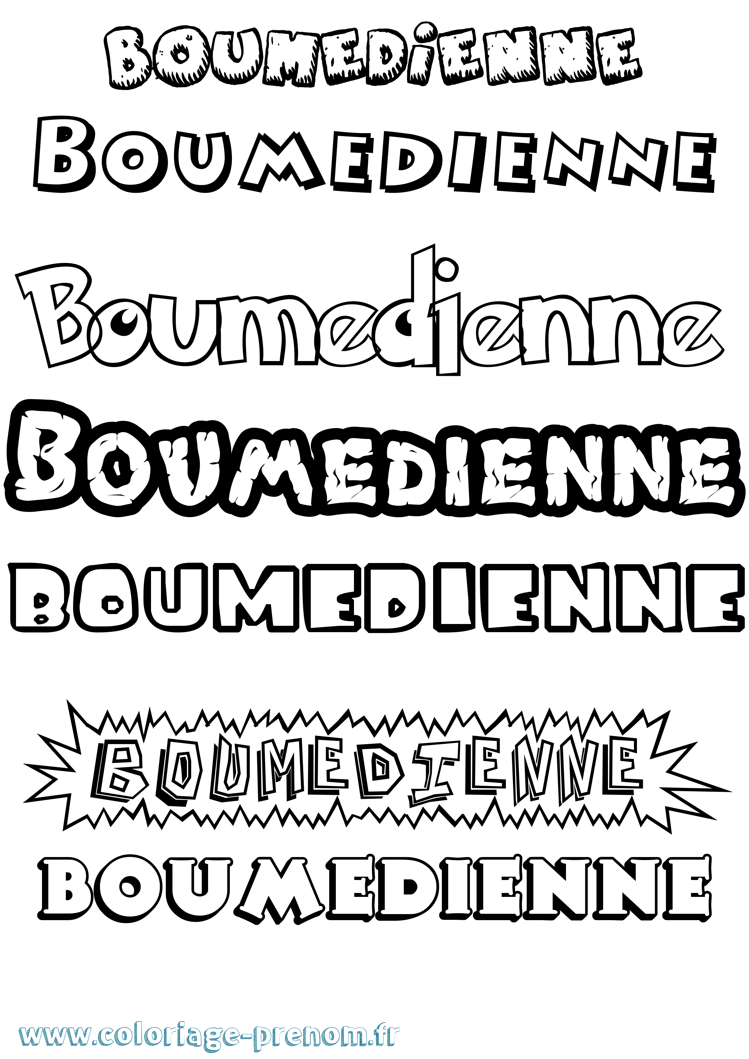 Coloriage Boumedienne Dessin Animé Coloriage prénom Boumedienne Dessin Animé