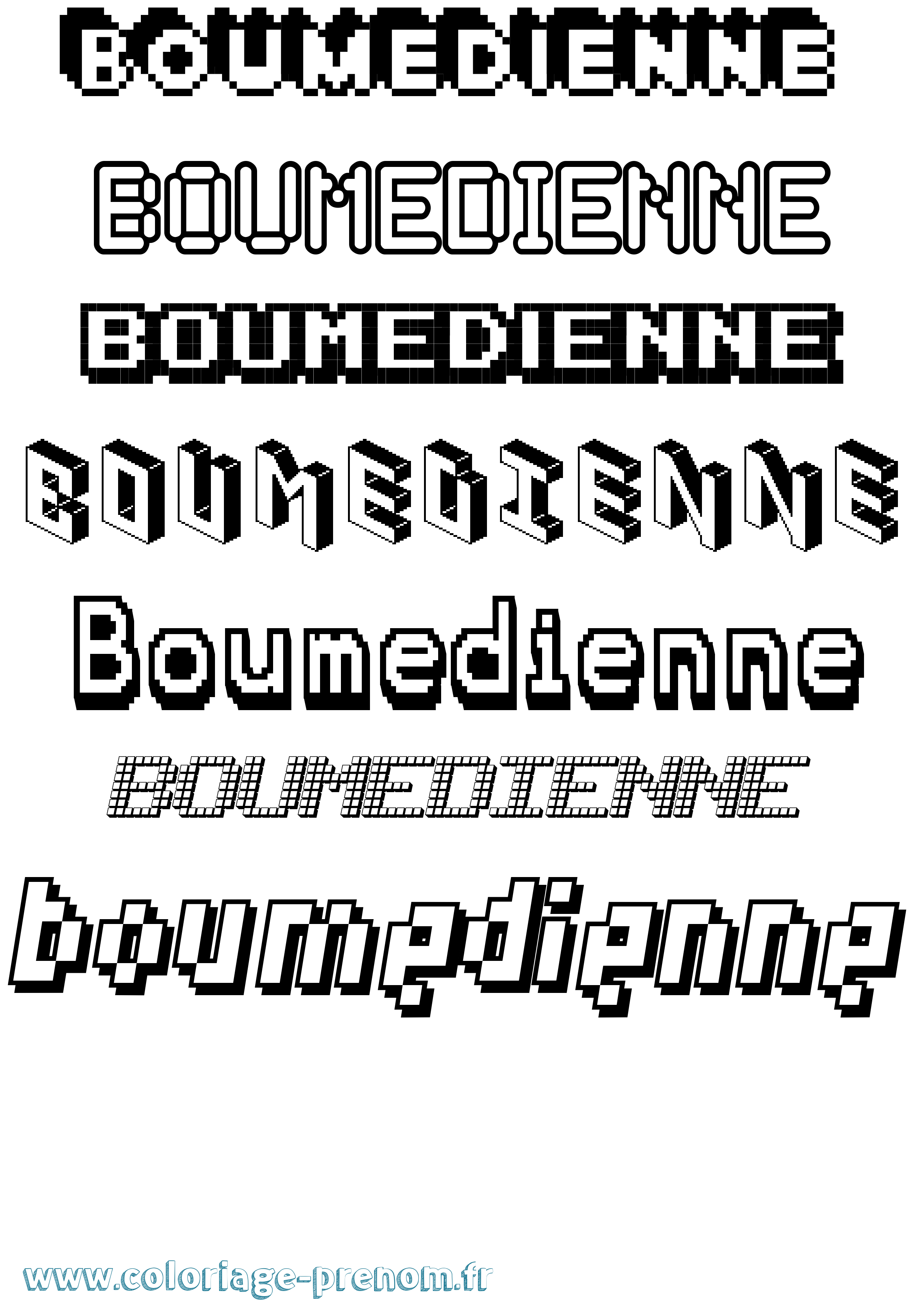 Coloriage Boumedienne Pixel Coloriage prénom Boumedienne Pixel