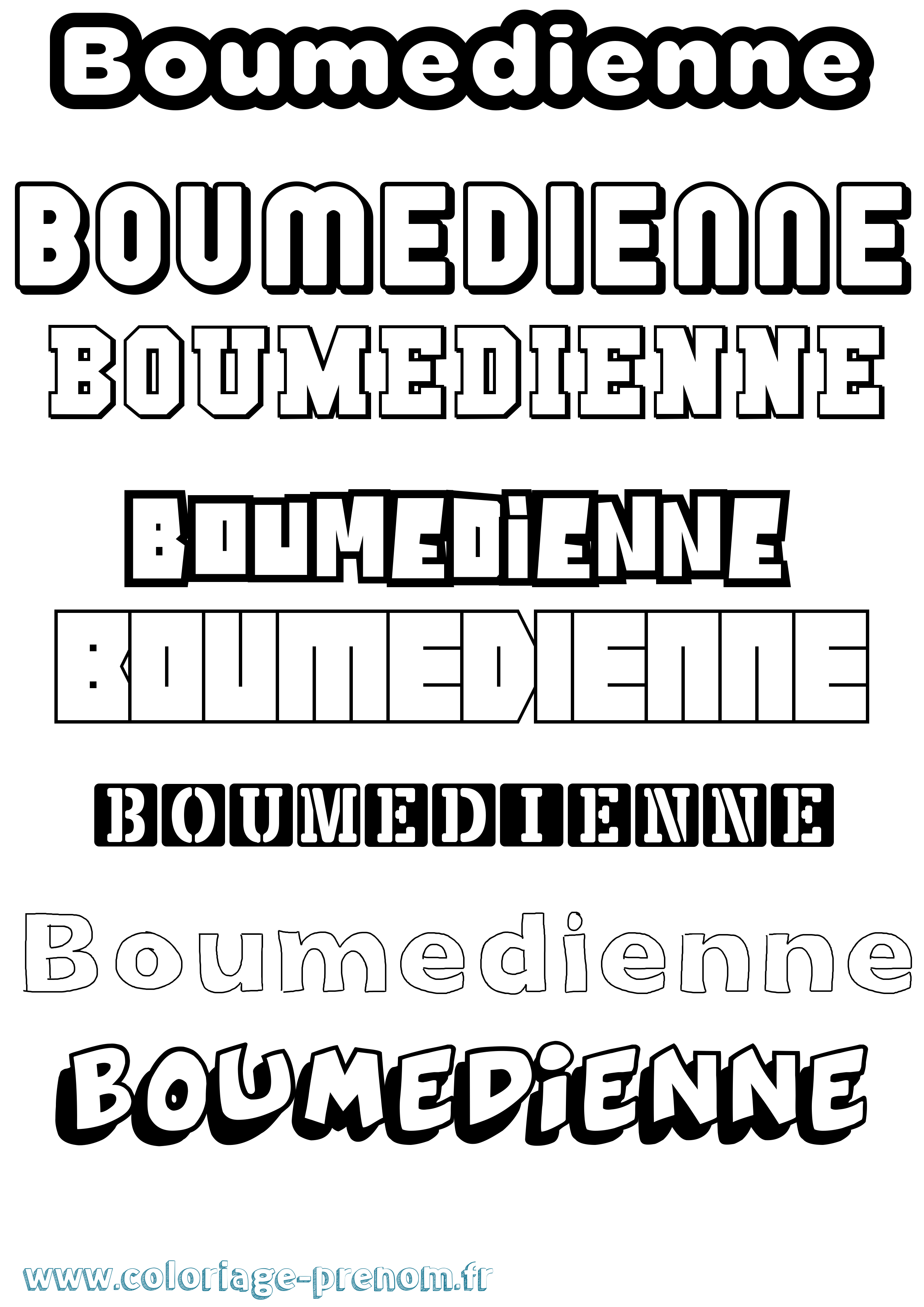 Coloriage Boumedienne Simple Coloriage prénom Boumedienne Simple
