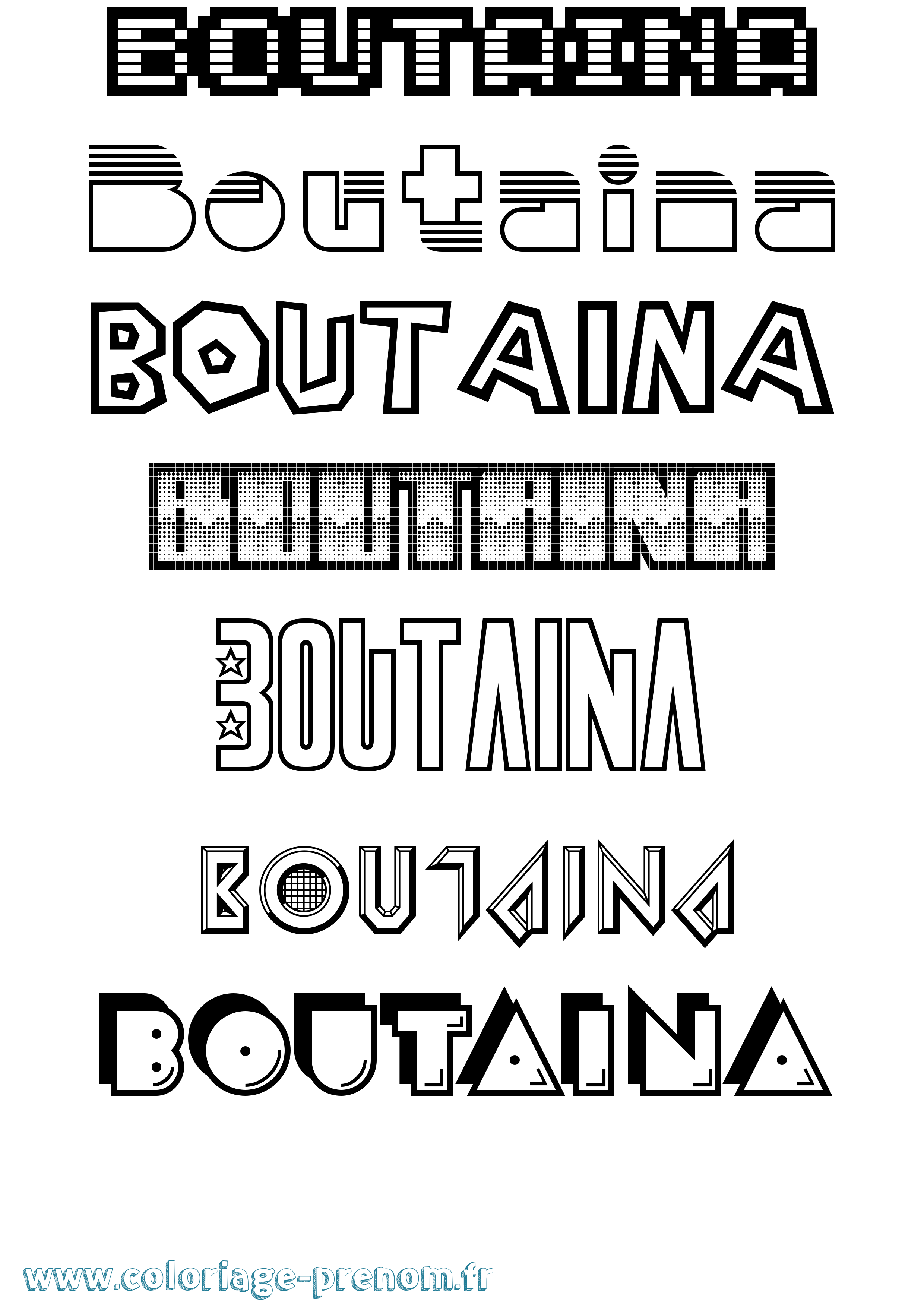 Coloriage Boutaina Jeux Vidéos Coloriage prénom Boutaina Jeux Vidéos
