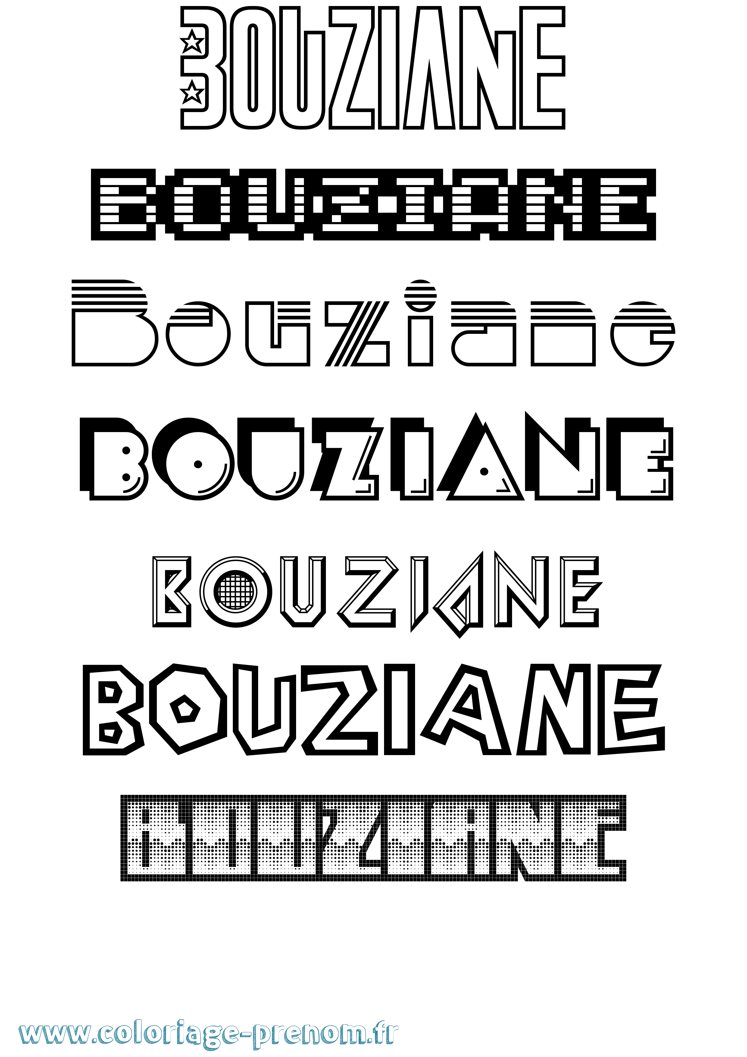 Coloriage Bouziane Jeux Vidéos Coloriage prénom Bouziane Jeux Vidéos