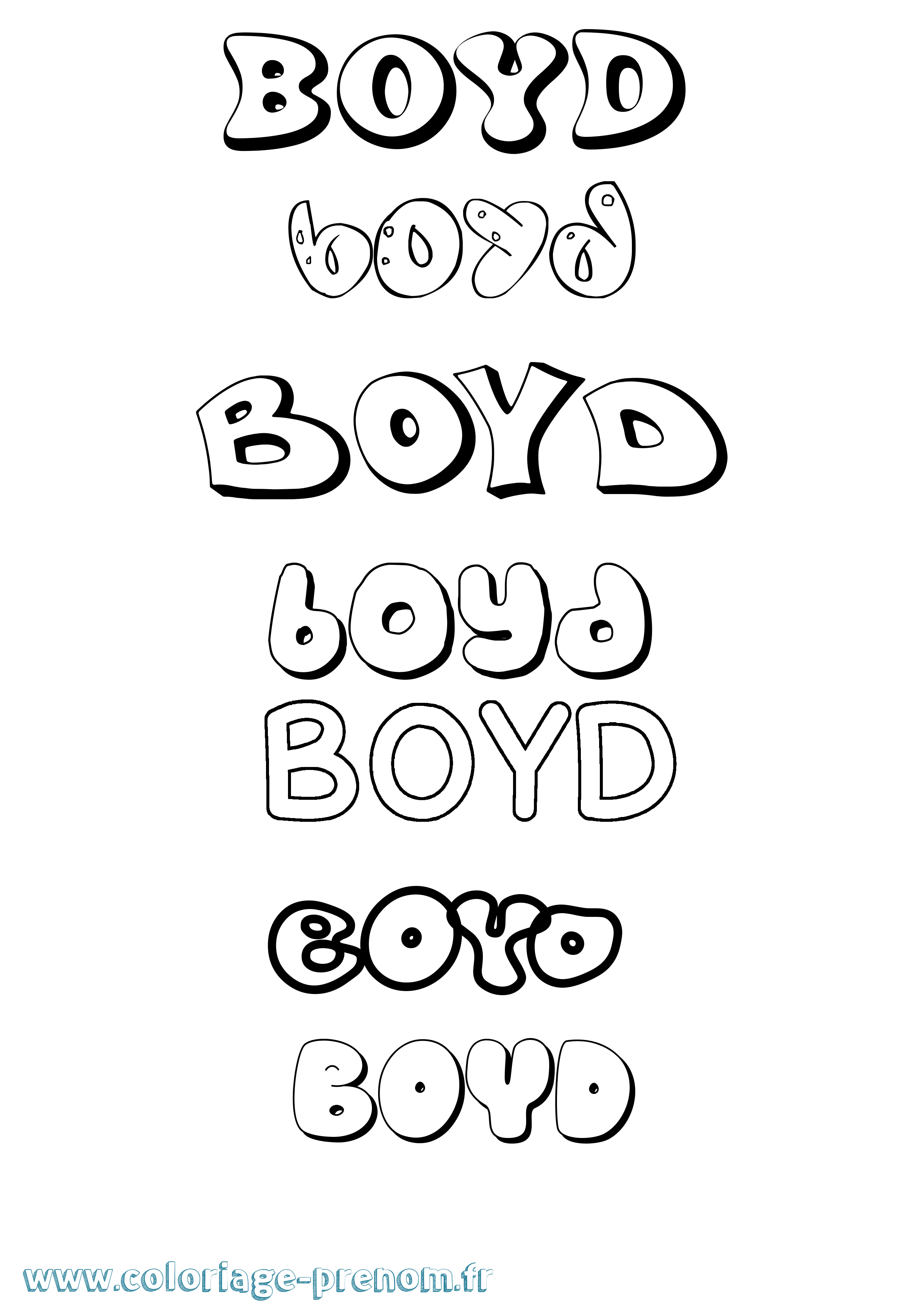 Coloriage Boyd Bubble Coloriage prénom Boyd Bubble