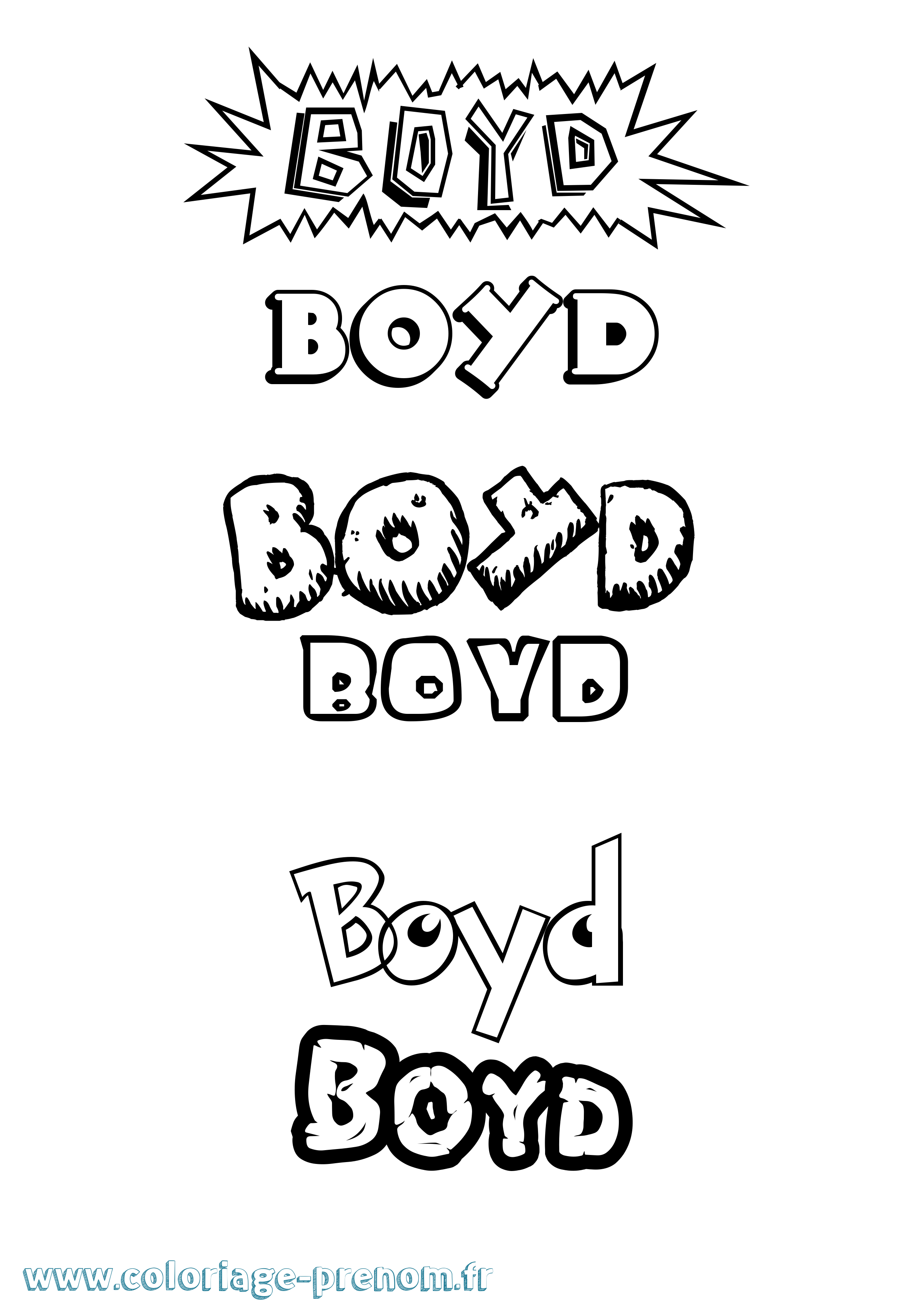 Coloriage Boyd Dessin Animé Coloriage prénom Boyd Dessin Animé