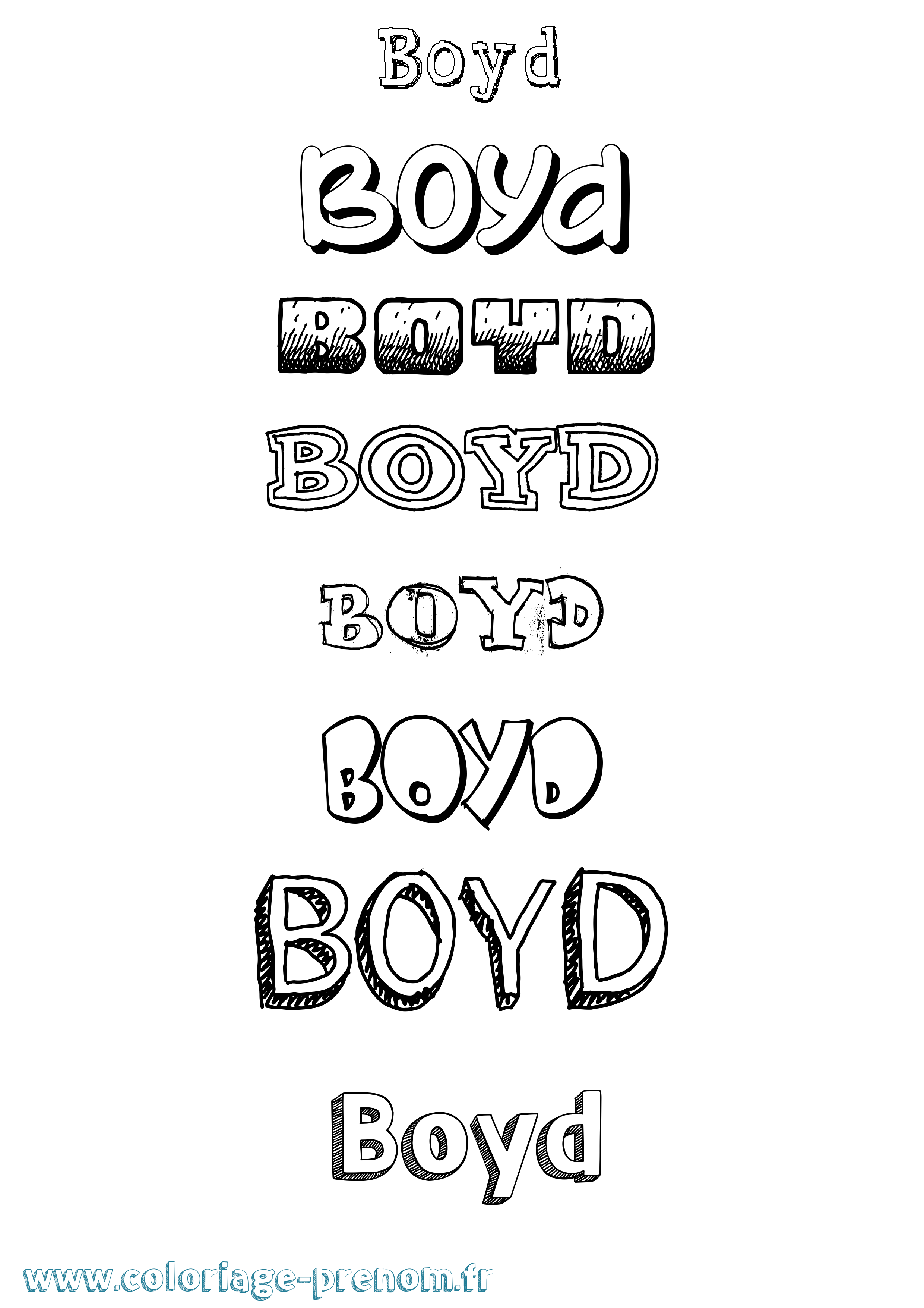 Coloriage Boyd Dessiné Coloriage prénom Boyd Dessiné