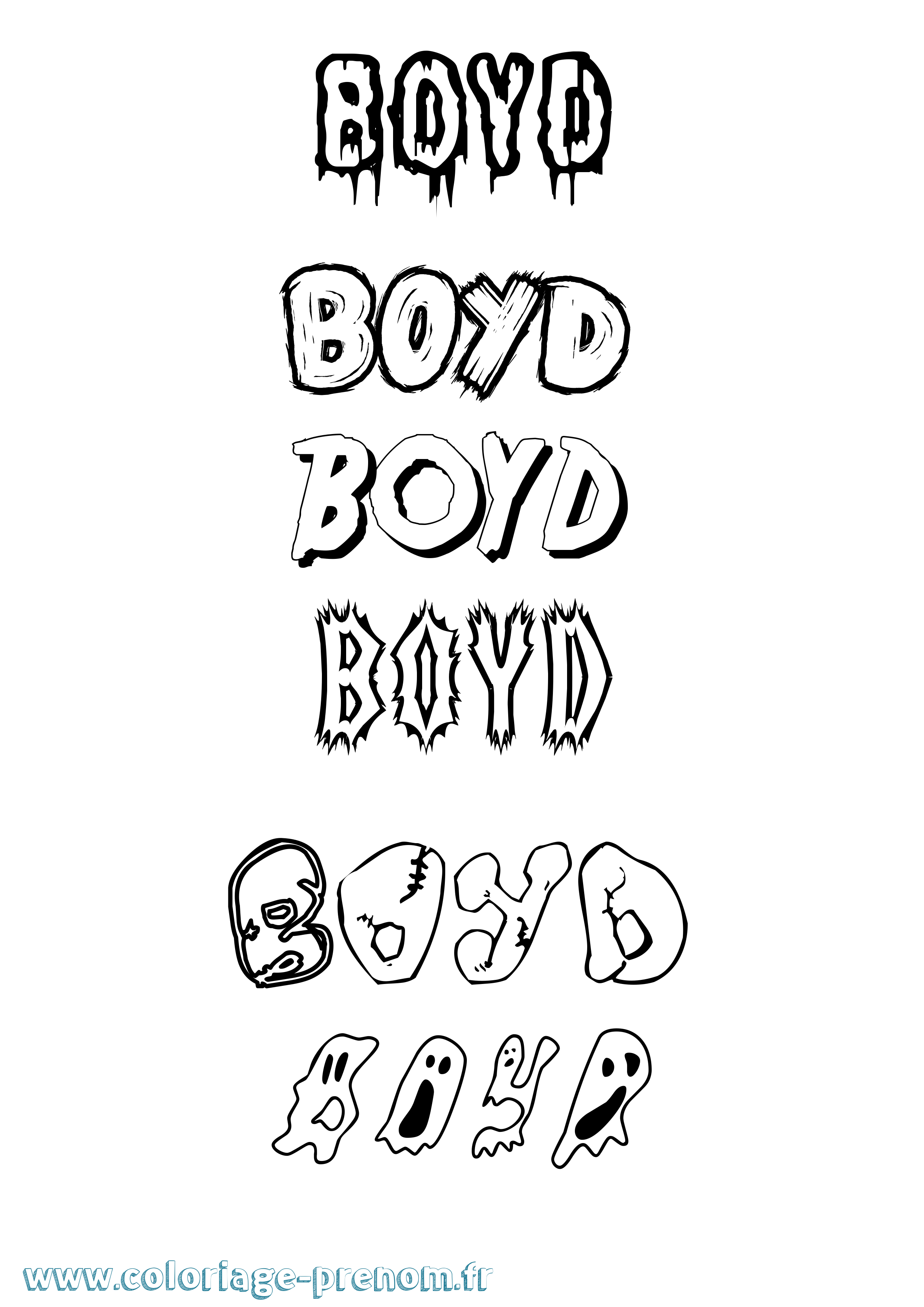 Coloriage Boyd Frisson Coloriage prénom Boyd Frisson