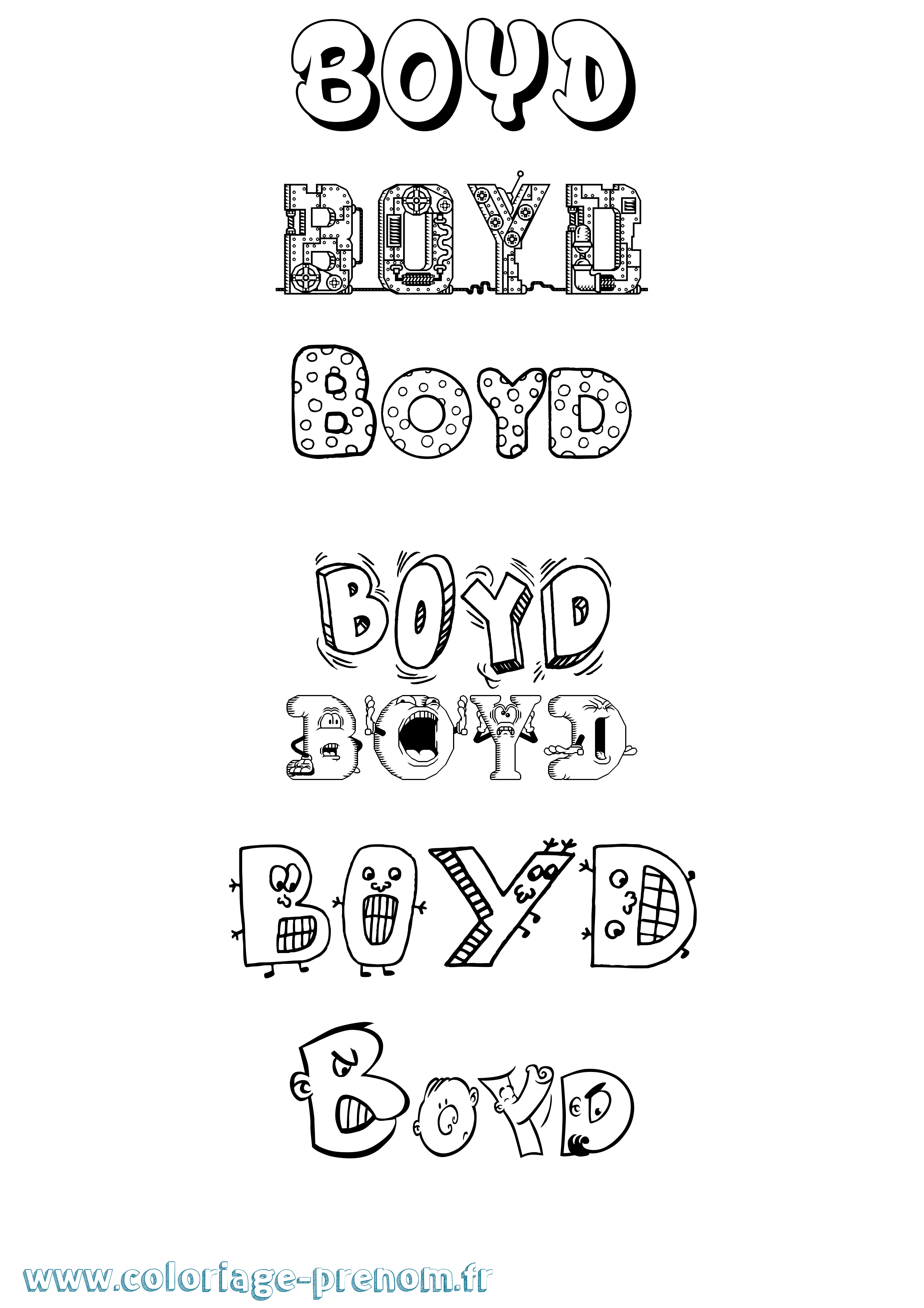 Coloriage Boyd Fun Coloriage prénom Boyd Fun