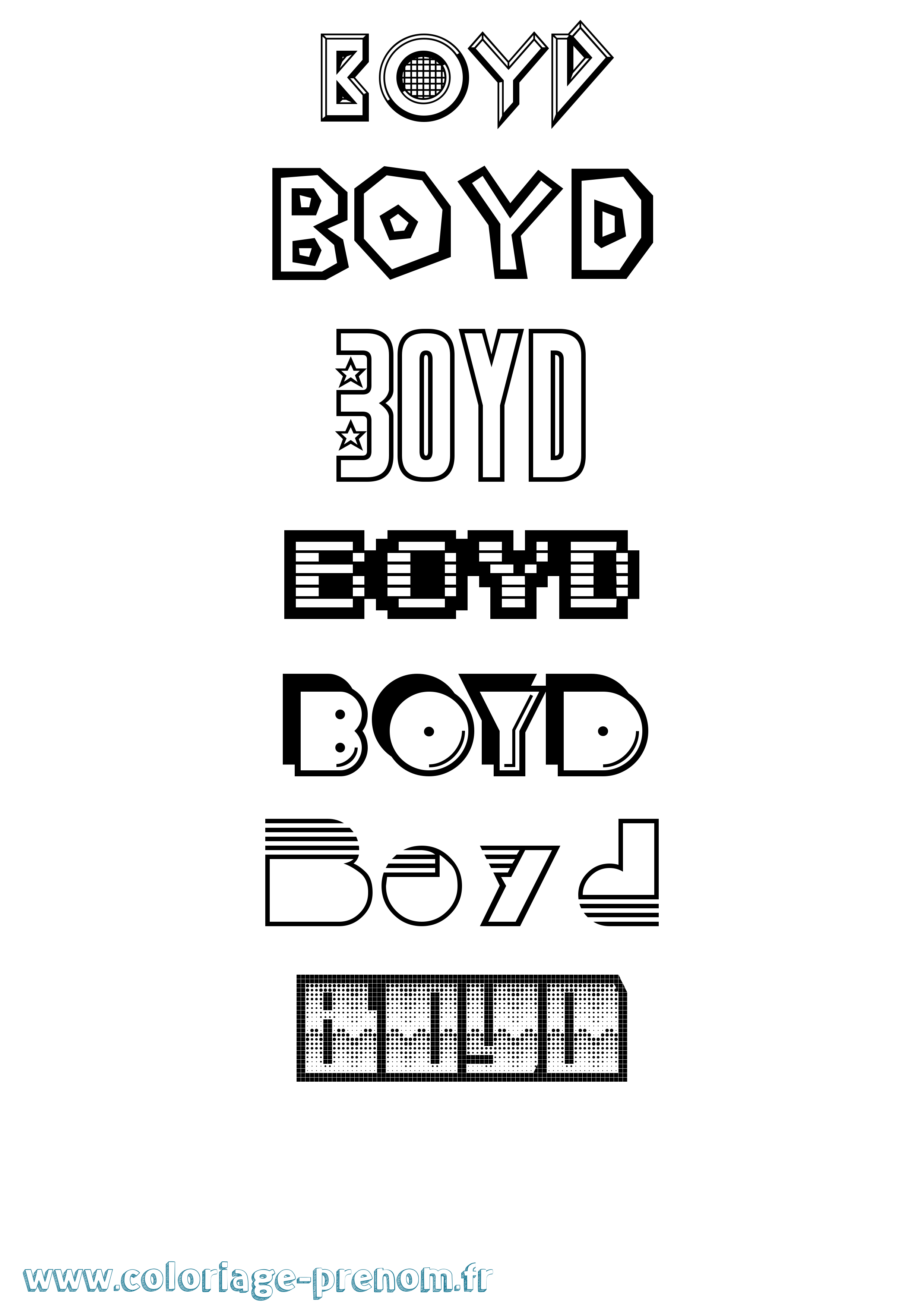 Coloriage Boyd Jeux Vidéos Coloriage prénom Boyd Jeux Vidéos