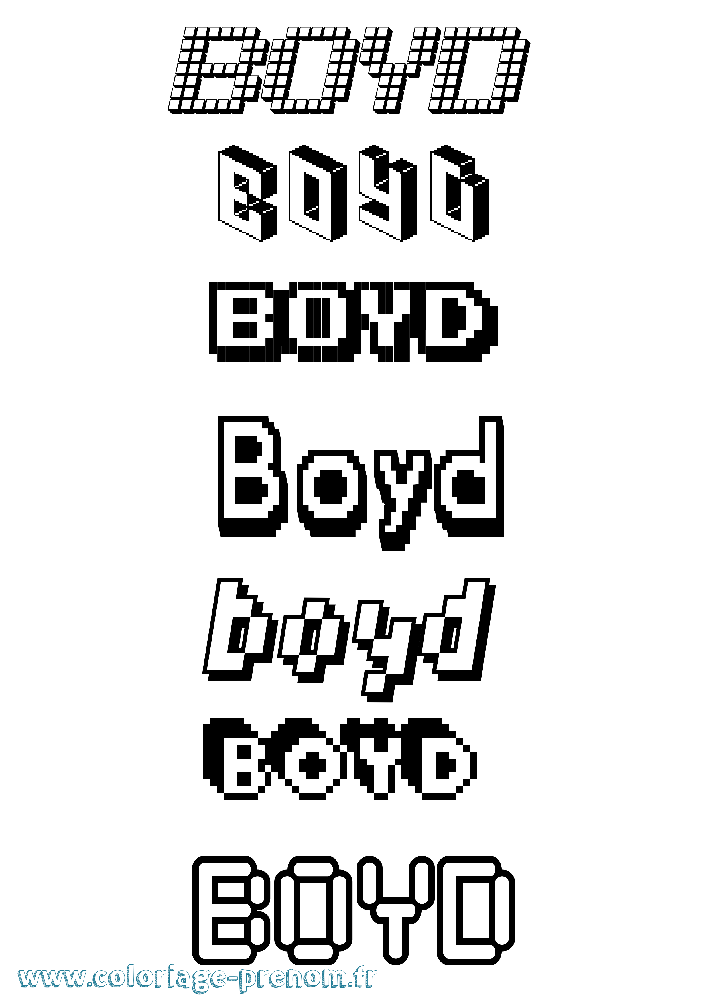 Coloriage Boyd Pixel Coloriage prénom Boyd Pixel