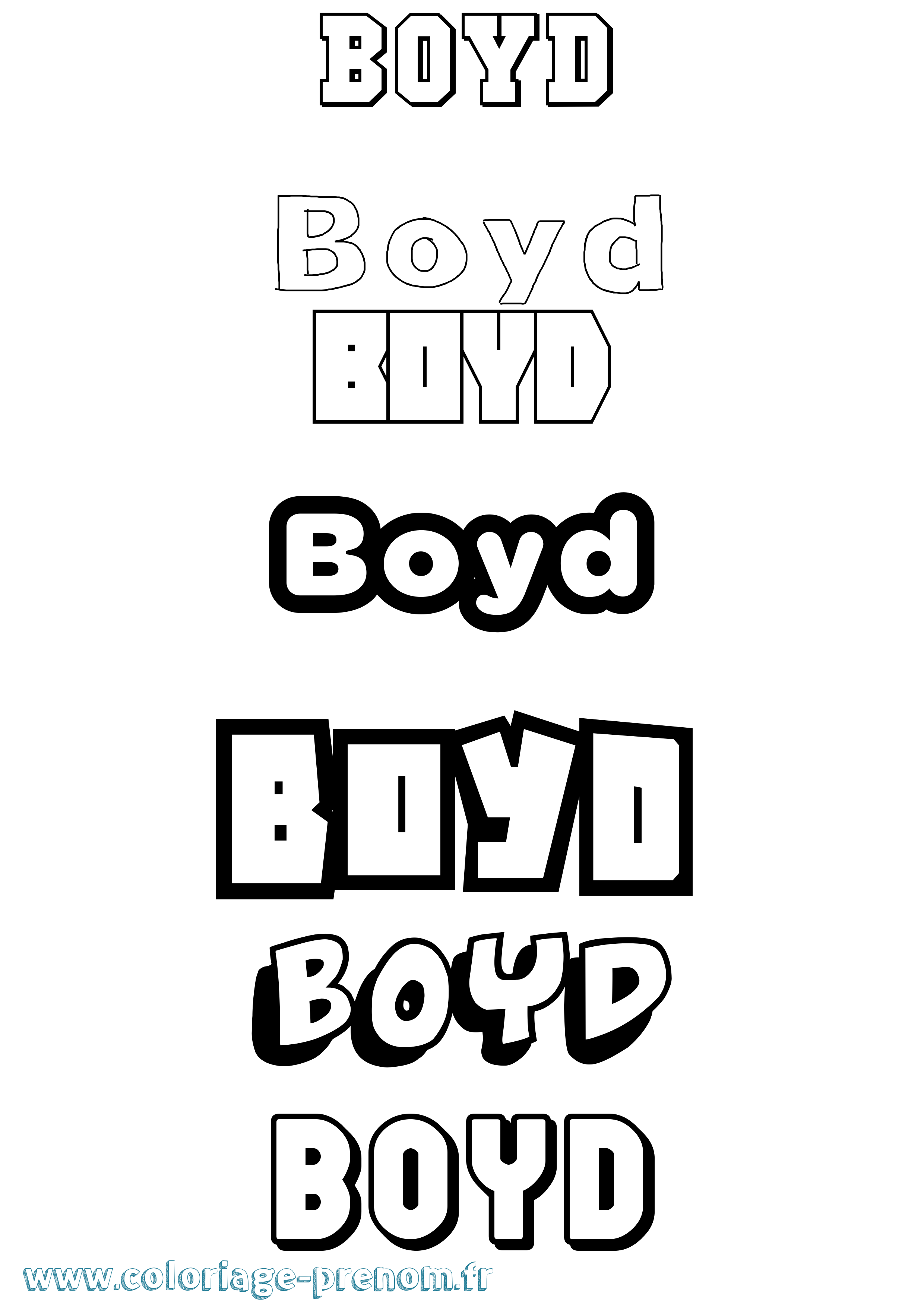 Coloriage Boyd Simple Coloriage prénom Boyd Simple