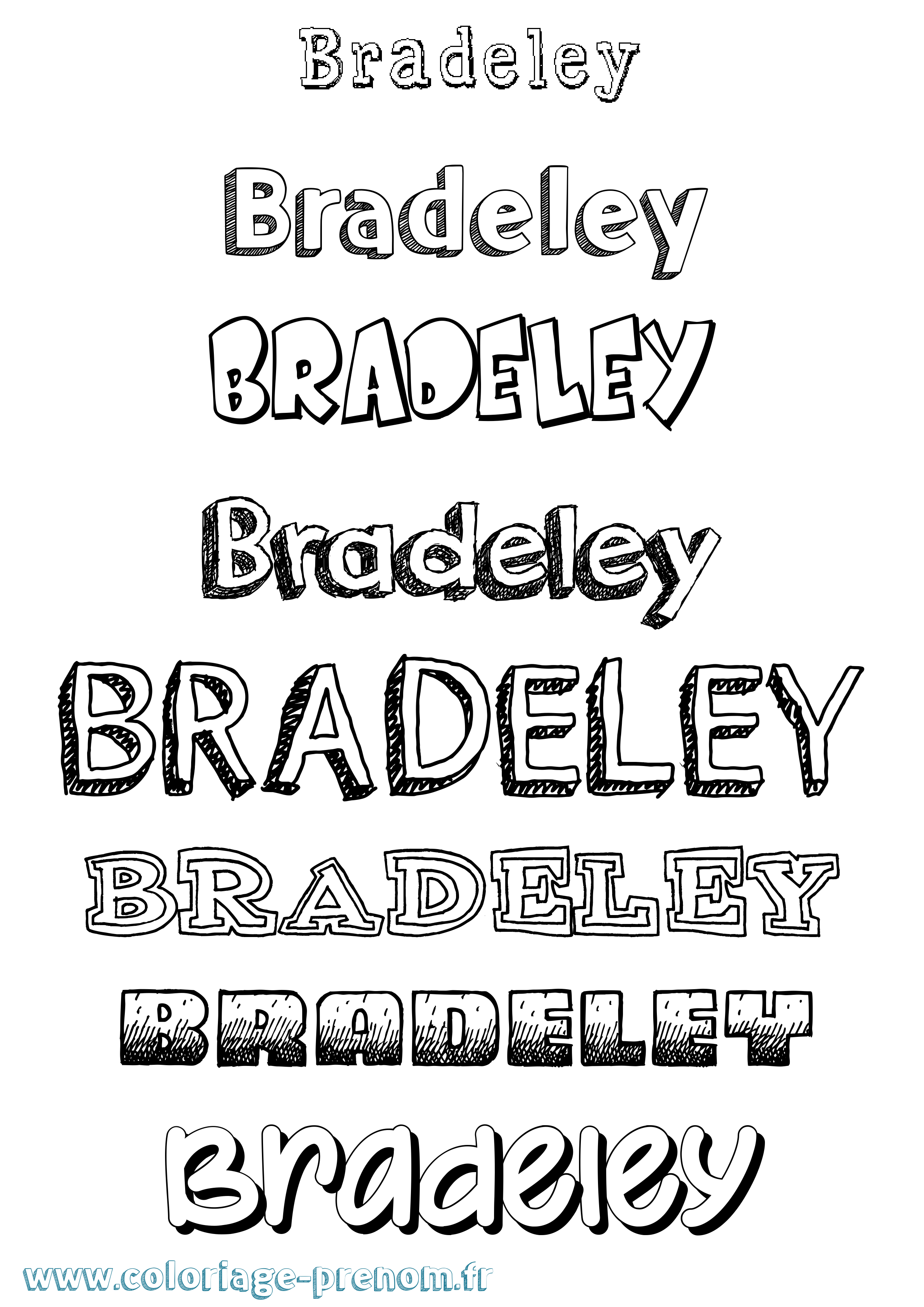 Coloriage Bradeley Dessiné Coloriage prénom Bradeley Dessiné
