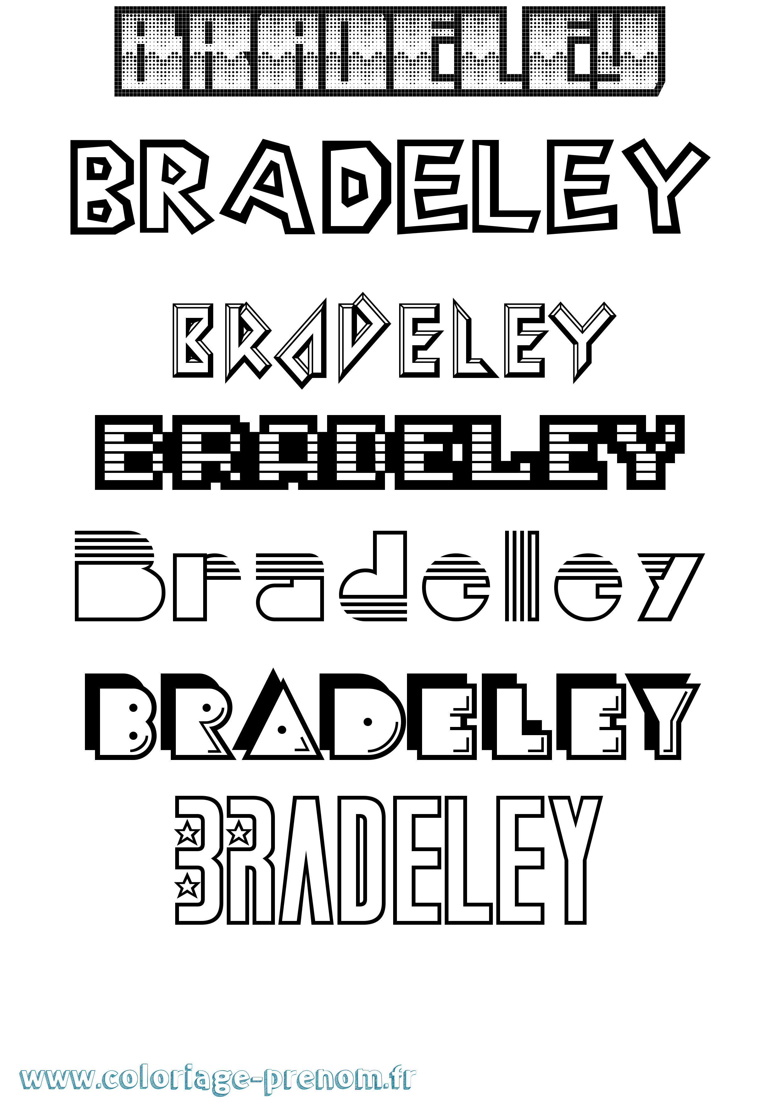 Coloriage Bradeley Jeux Vidéos Coloriage prénom Bradeley Jeux Vidéos