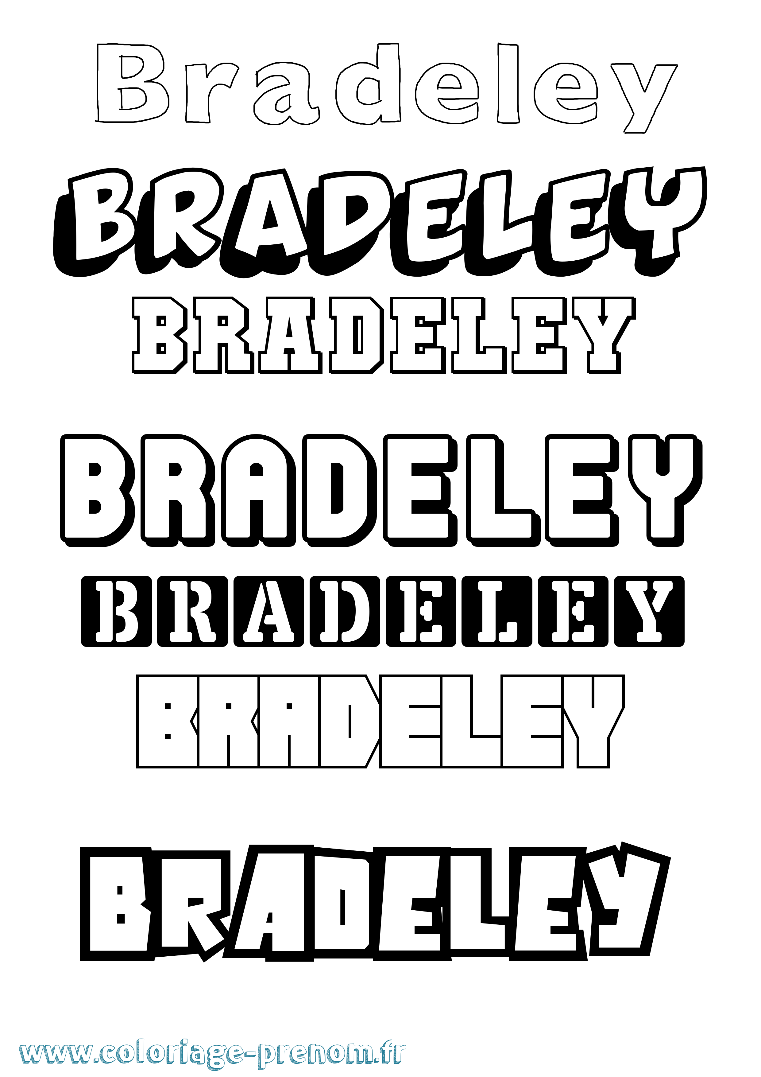 Coloriage Bradeley Simple Coloriage prénom Bradeley Simple