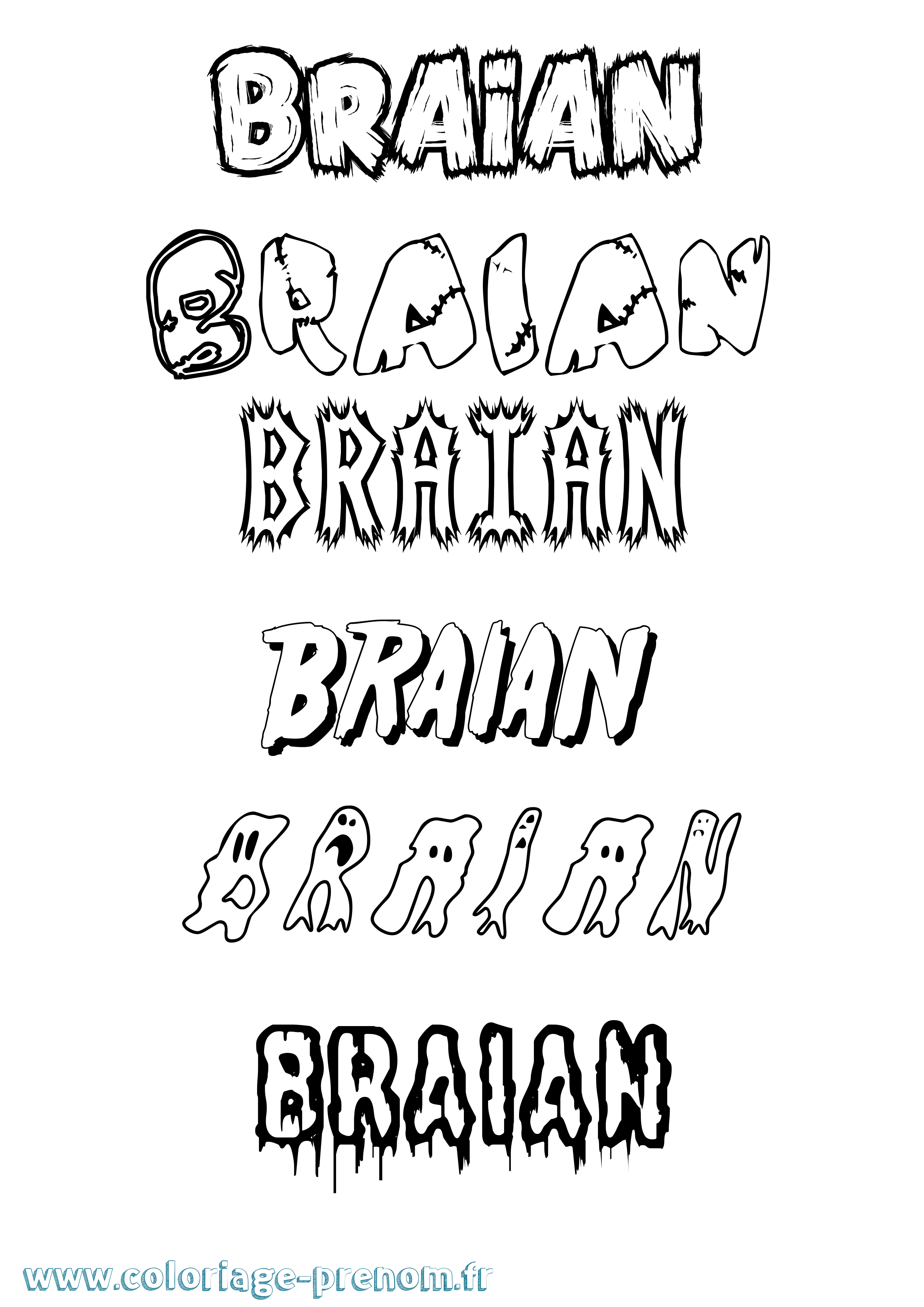 Coloriage Braian Frisson Coloriage prénom Braian Frisson