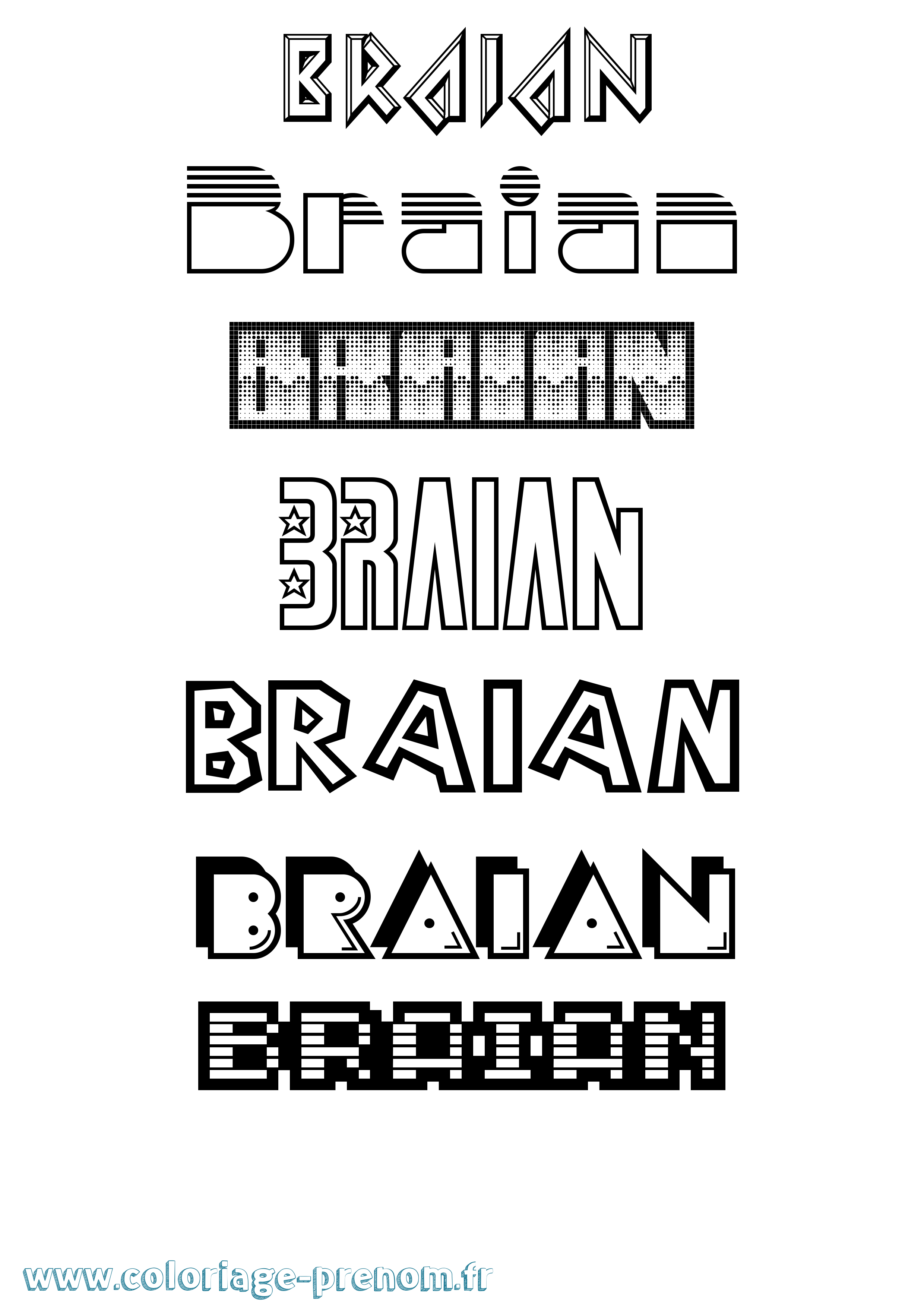 Coloriage Braian Jeux Vidéos Coloriage prénom Braian Jeux Vidéos