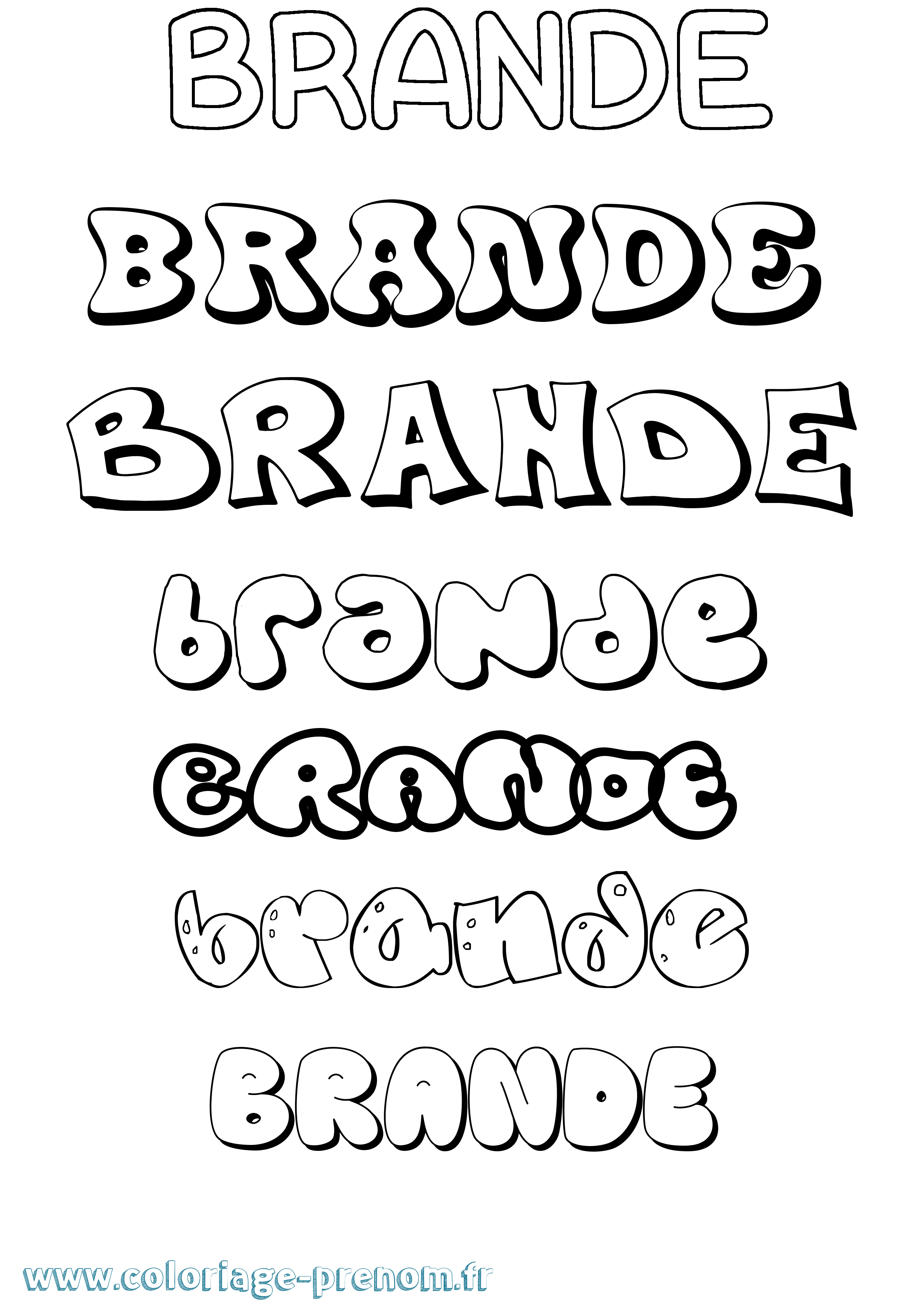 Coloriage Brande Bubble Coloriage prénom Brande Bubble